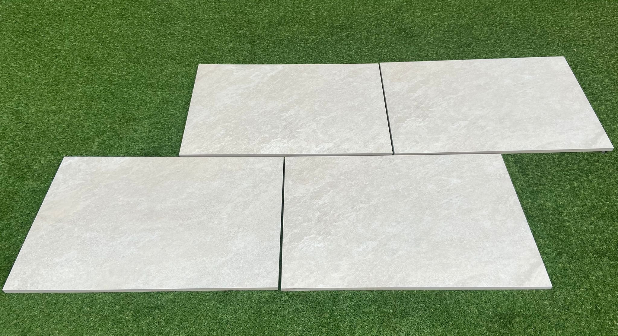 Image of Shanlieve Stones Quartz White Paving 600 x 900mm slabs supplied by Shanlieve Stone from their yard in Newry, County Down, Northern Ireland