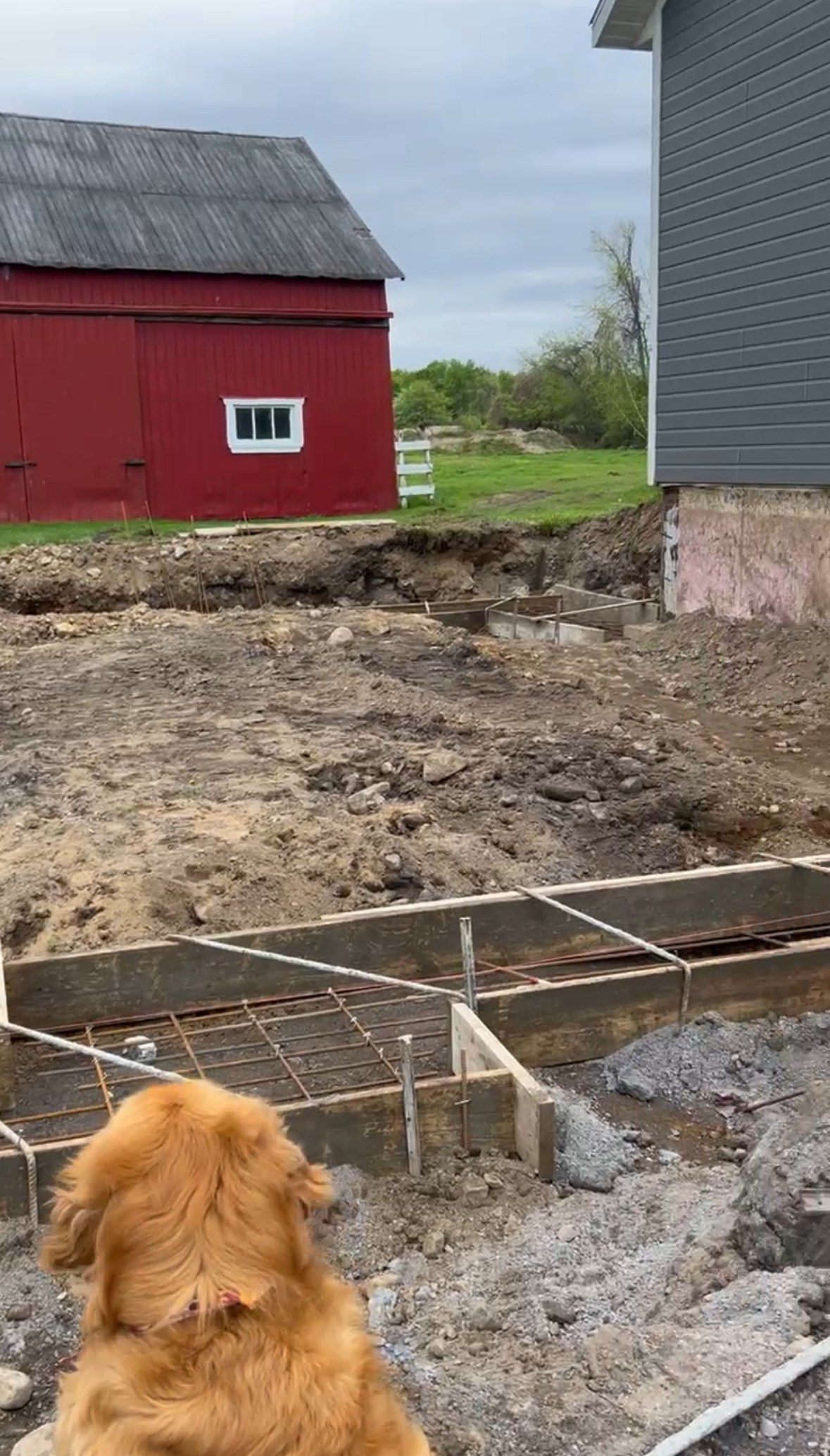 foundation for new addition in Hinchinbrooke Quebec