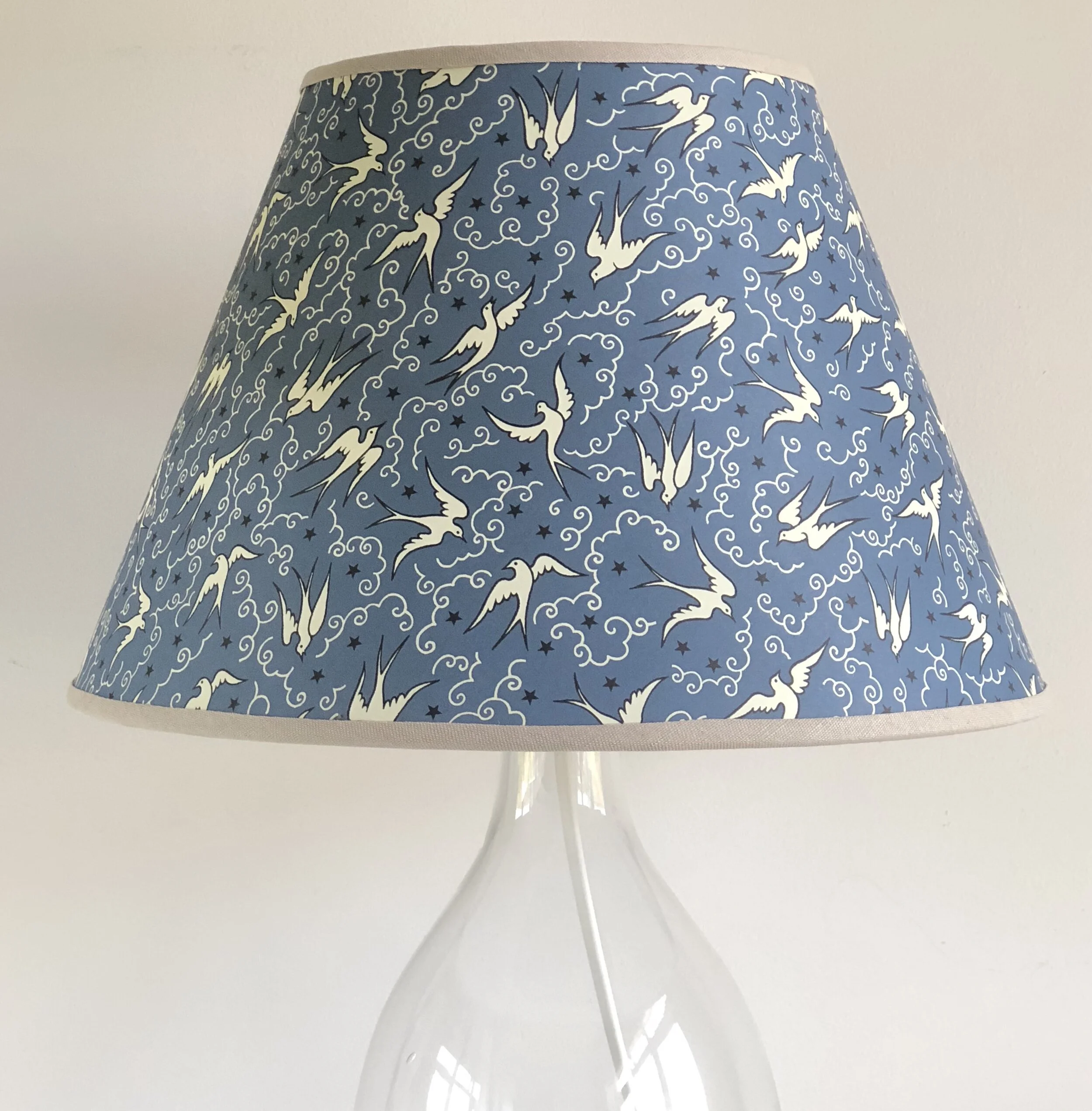 Paper lampshade in 'Bluebirds' - Cressida Bell