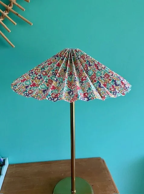 Accordion pleated Liberty Lawn lampshade