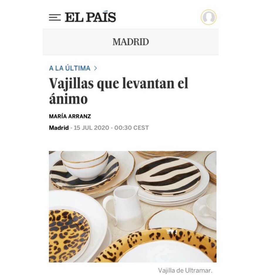 El PAIS .  Vajillas que levantan el ánimo!