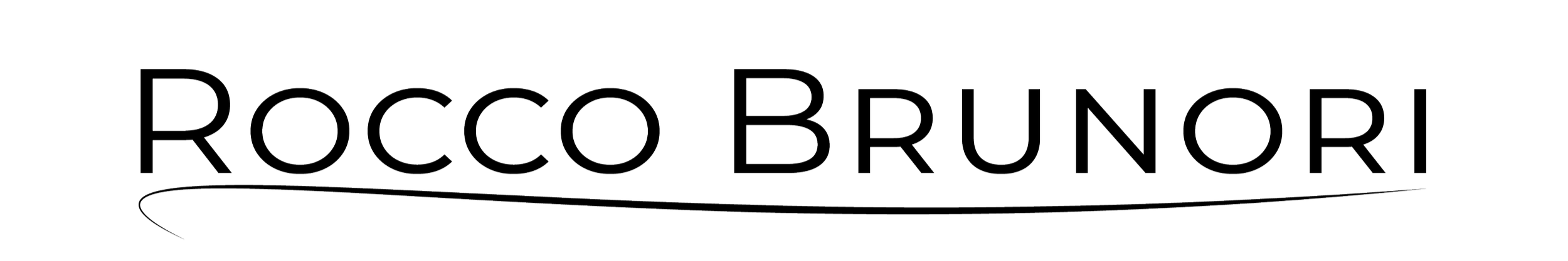 Logo for Rocco Brunori with stylized text on a black background.