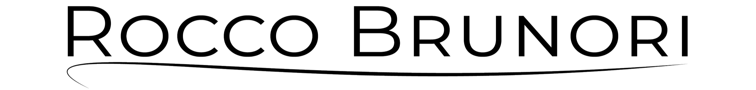 The logo of Rocco Brunori featuring the name in stylized black text with a curved underline.