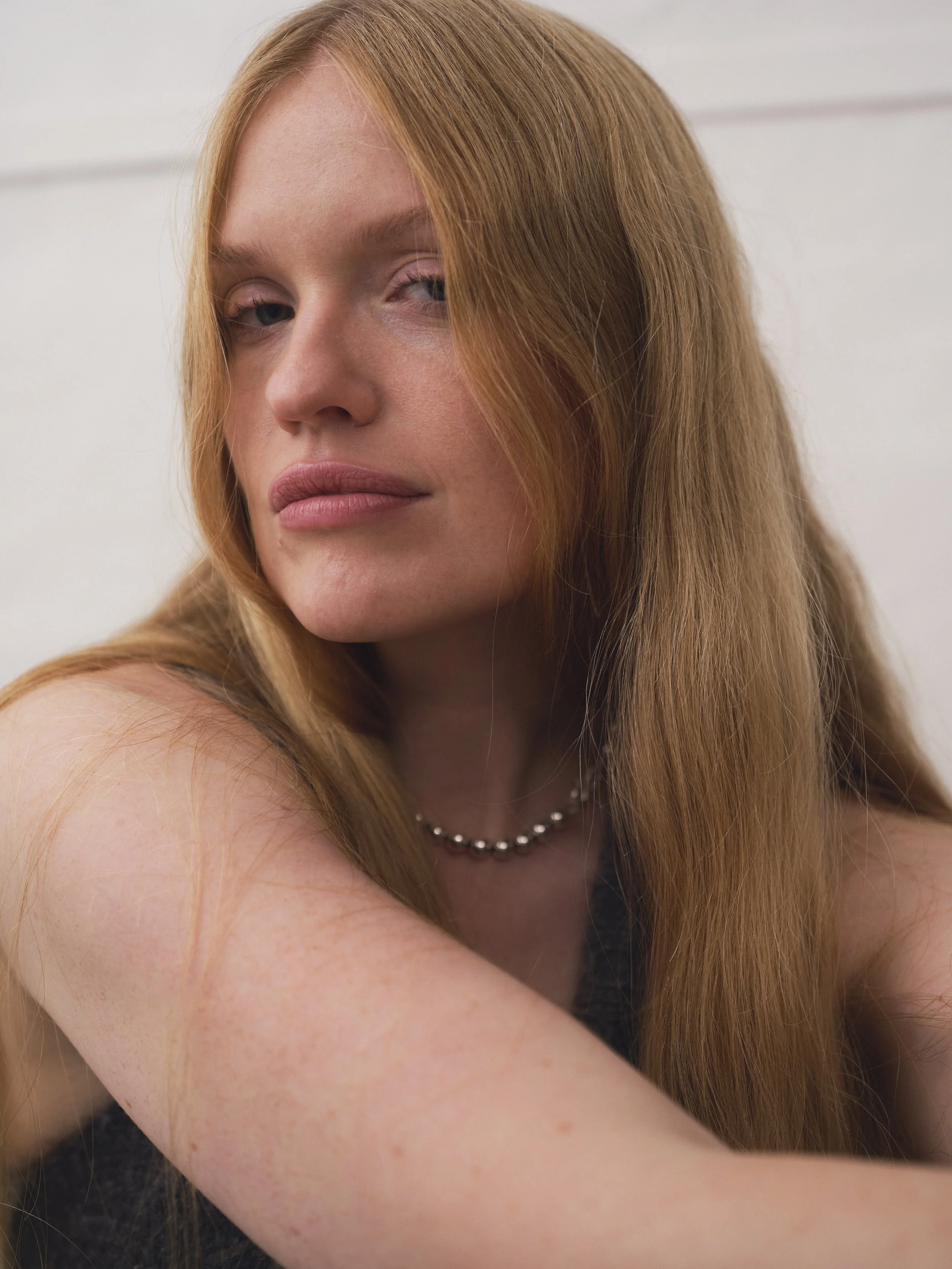 Luna necklace - Silver plated Hematite