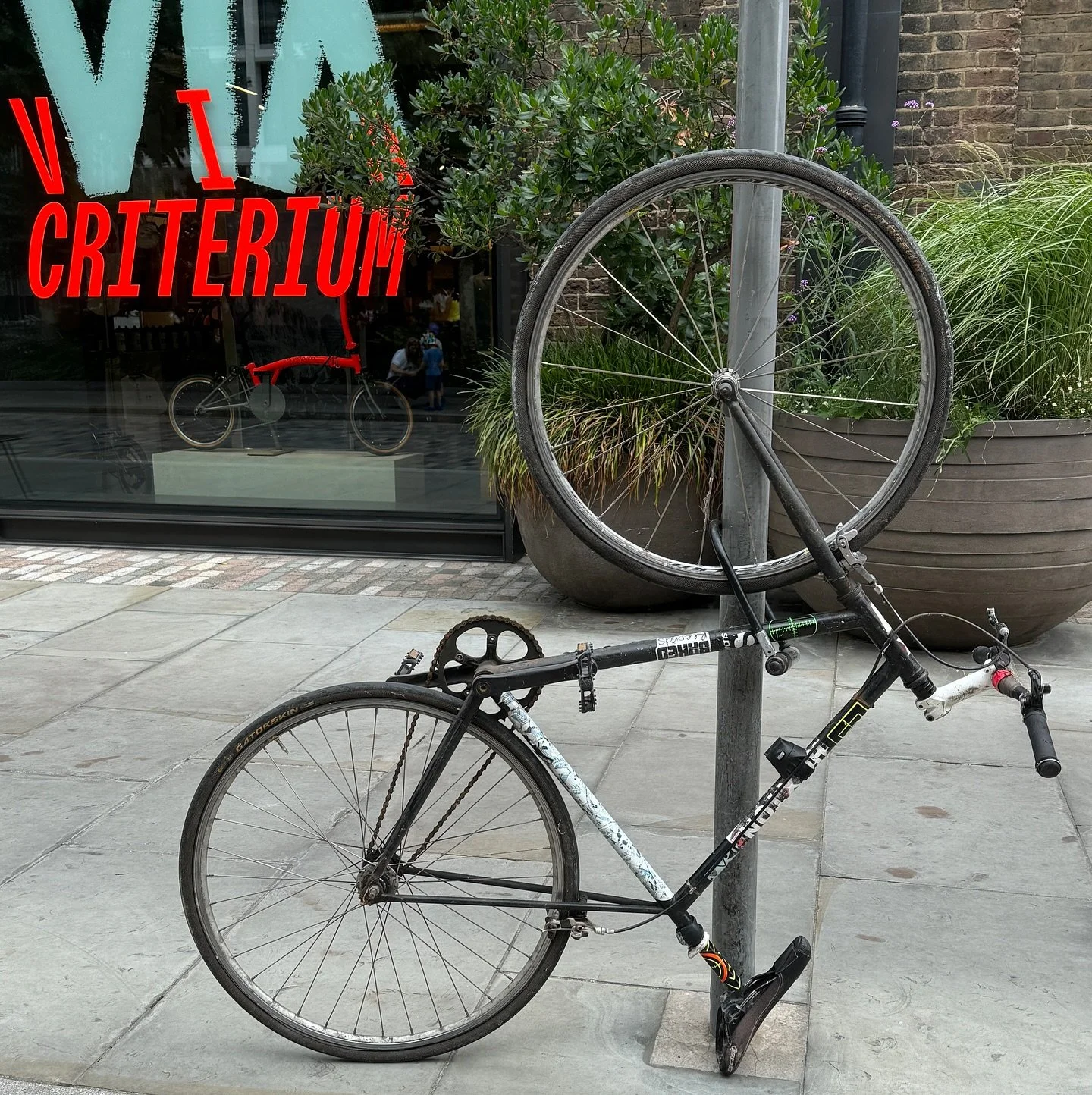 Three flat tyres on a Monday and the old bike is out of retirement! #helocksitwherehelikes #locksitwherehelikes