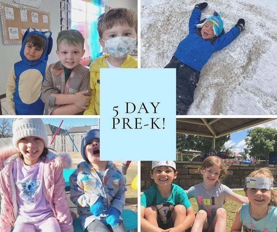 We are excited to announce that we will be offering 5 day pre-k for the 2022/2023 school year! Only 7 spots available so make sure to sign up soon!

What makes us special?

💚 Only 10 students per class
💚 We are a rain or shine school. This means we