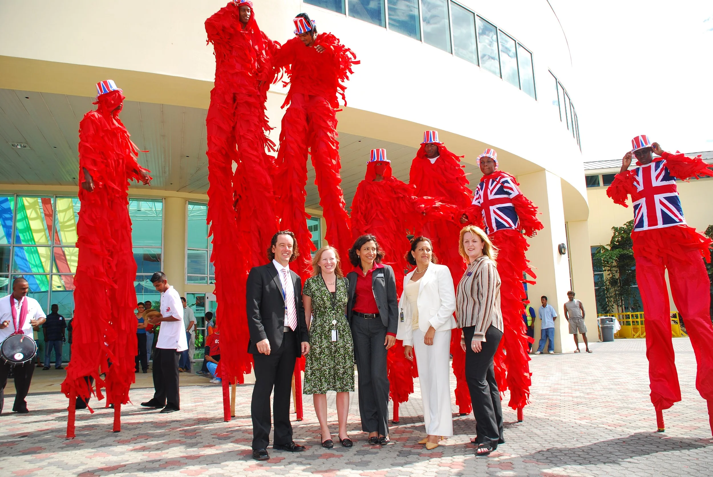  In 2007, British Airways Senior Executives arrive for the airline’s re-entry flight into Port of Spain. The festive launch was the culmination of extensive state, business and trade meetings arranged by SWF&CO. 