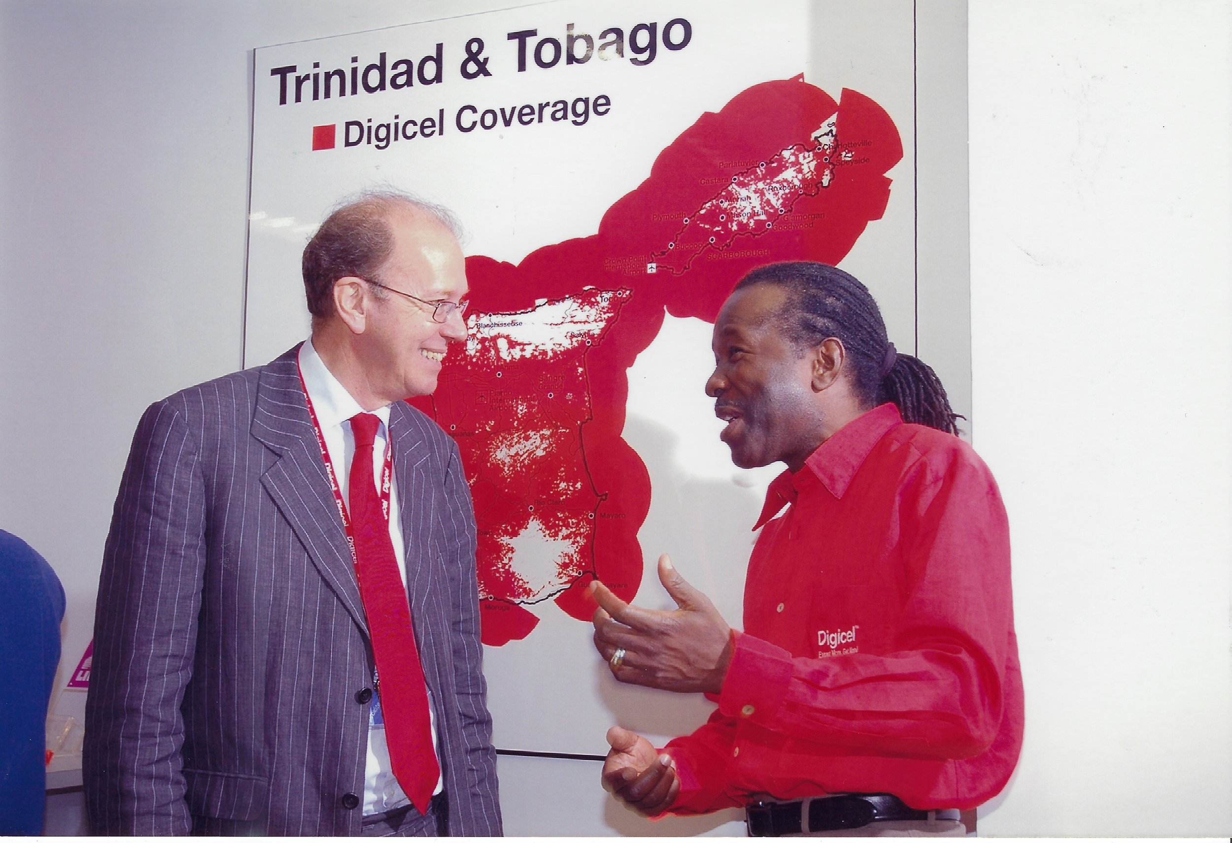  Stephen Brewer, the first Chief Executive Officer of Digicel T&T, with David Rudder at Digicel’s Launch in 2005.  