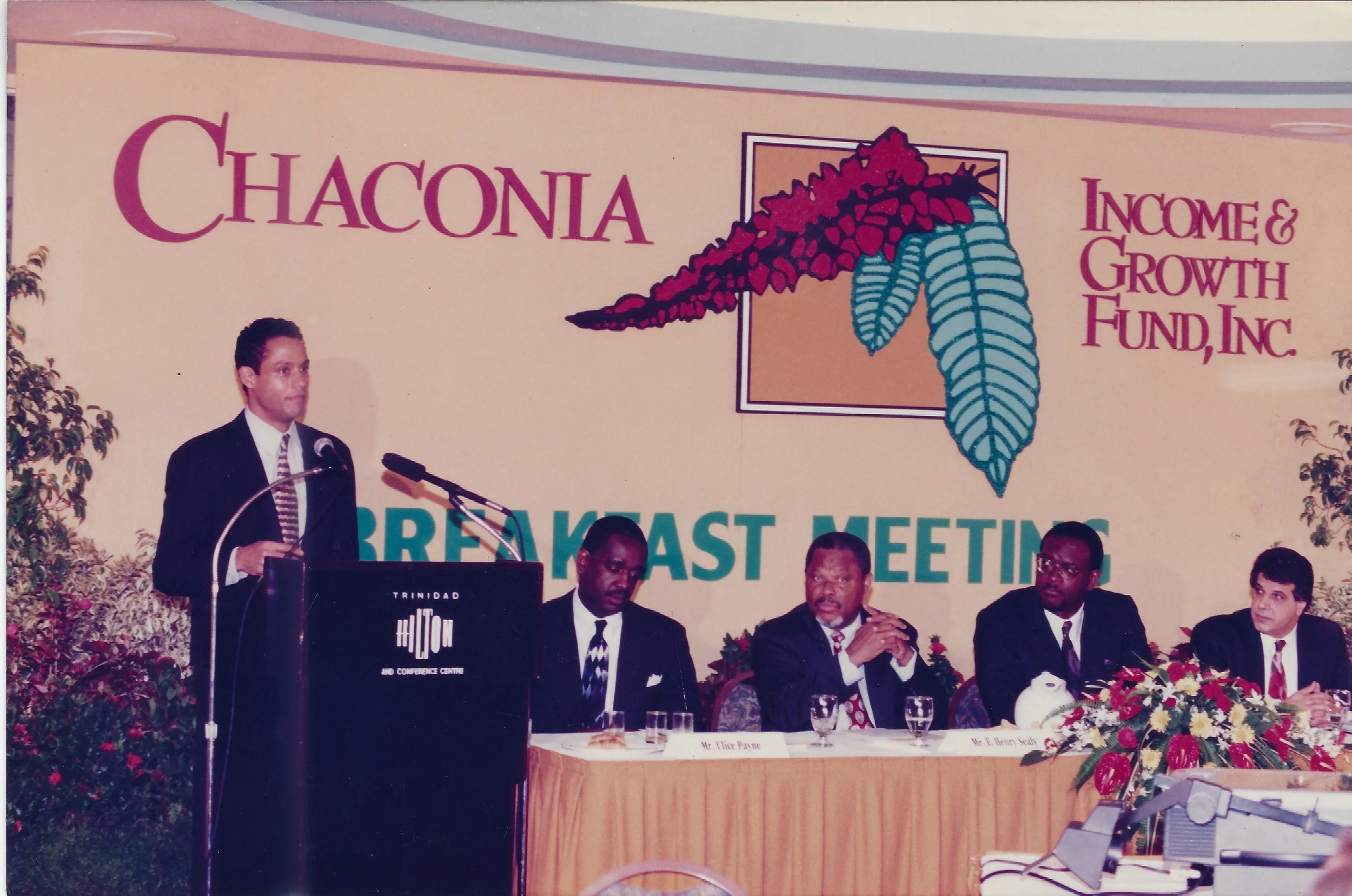  The Unit Trust Corporation’s US dollar-denominated Chaconia Income and Growth Fund, the first of its kind, was launched in Washington DC by SWF&CO in the 1990s. 