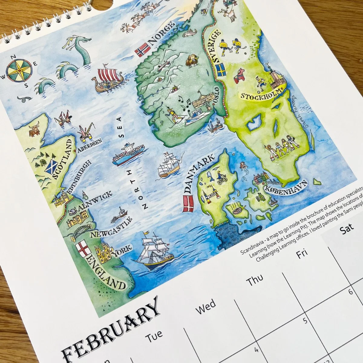 Page detail of 2026 wall calendar by Sarah Farooqi