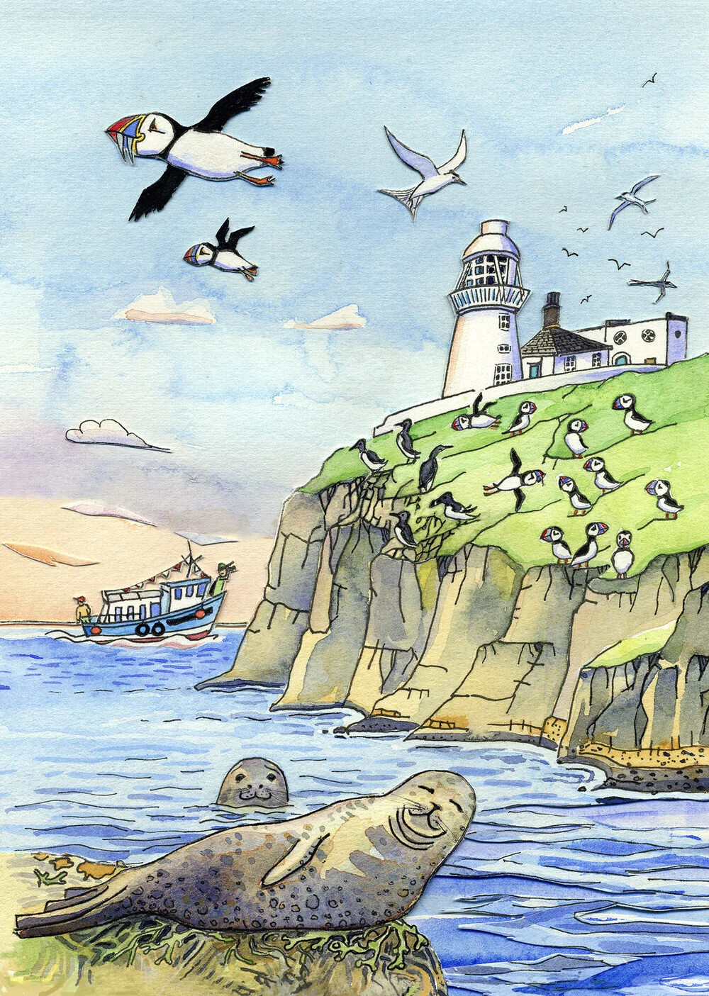 Inner Farne - Card  Northumberland Artist | Sarah Farooqi