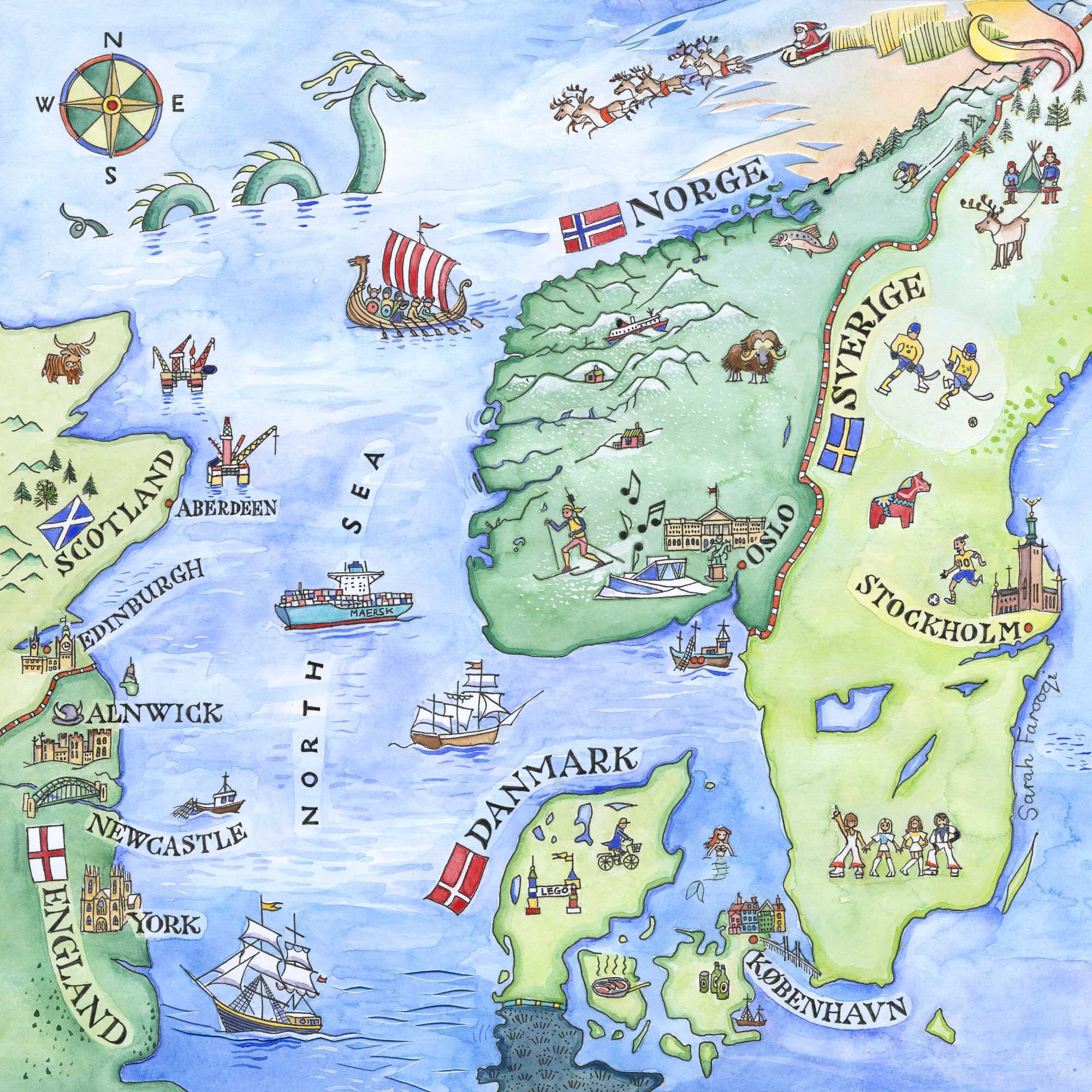 A Map of Scandinavia — Northumberland Artist | Sarah Farooqi