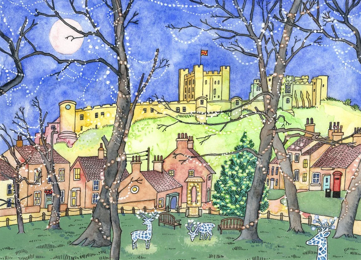 Winter Lights - Bamburgh - Canvas Print
