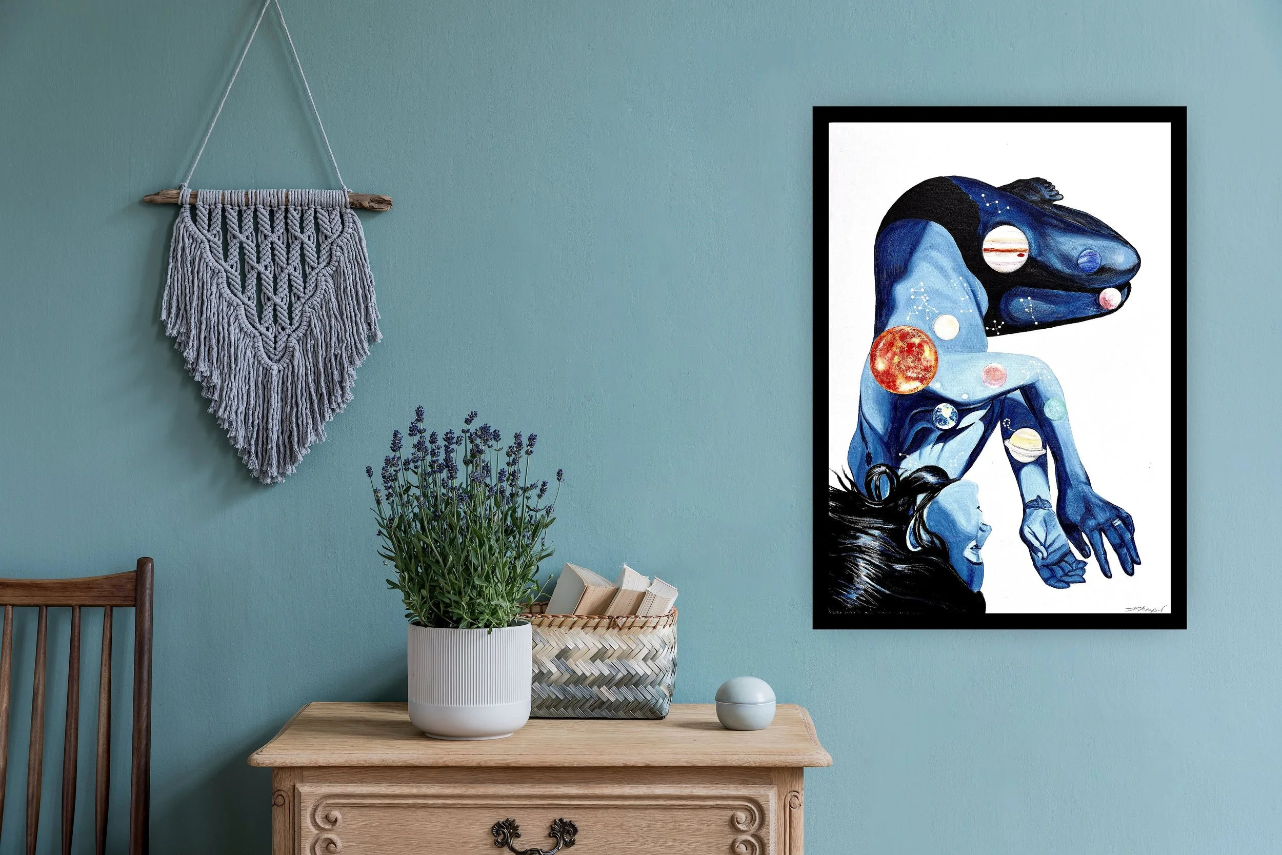 Inner Space - Original Acrylic on Canvas A3 Framed Painting