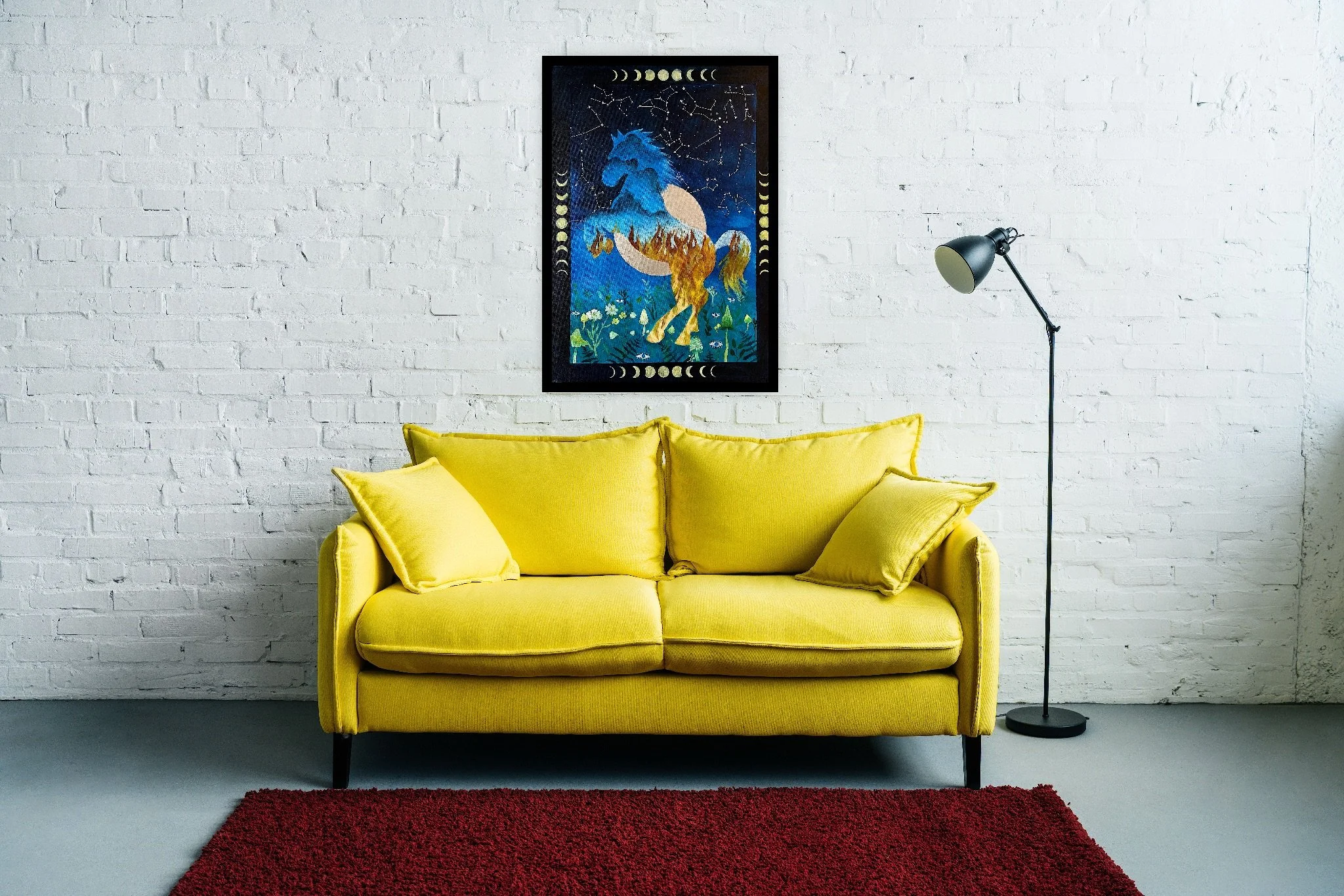 Firehorse - Original Acrylic on Canvas A1 Framed Painting