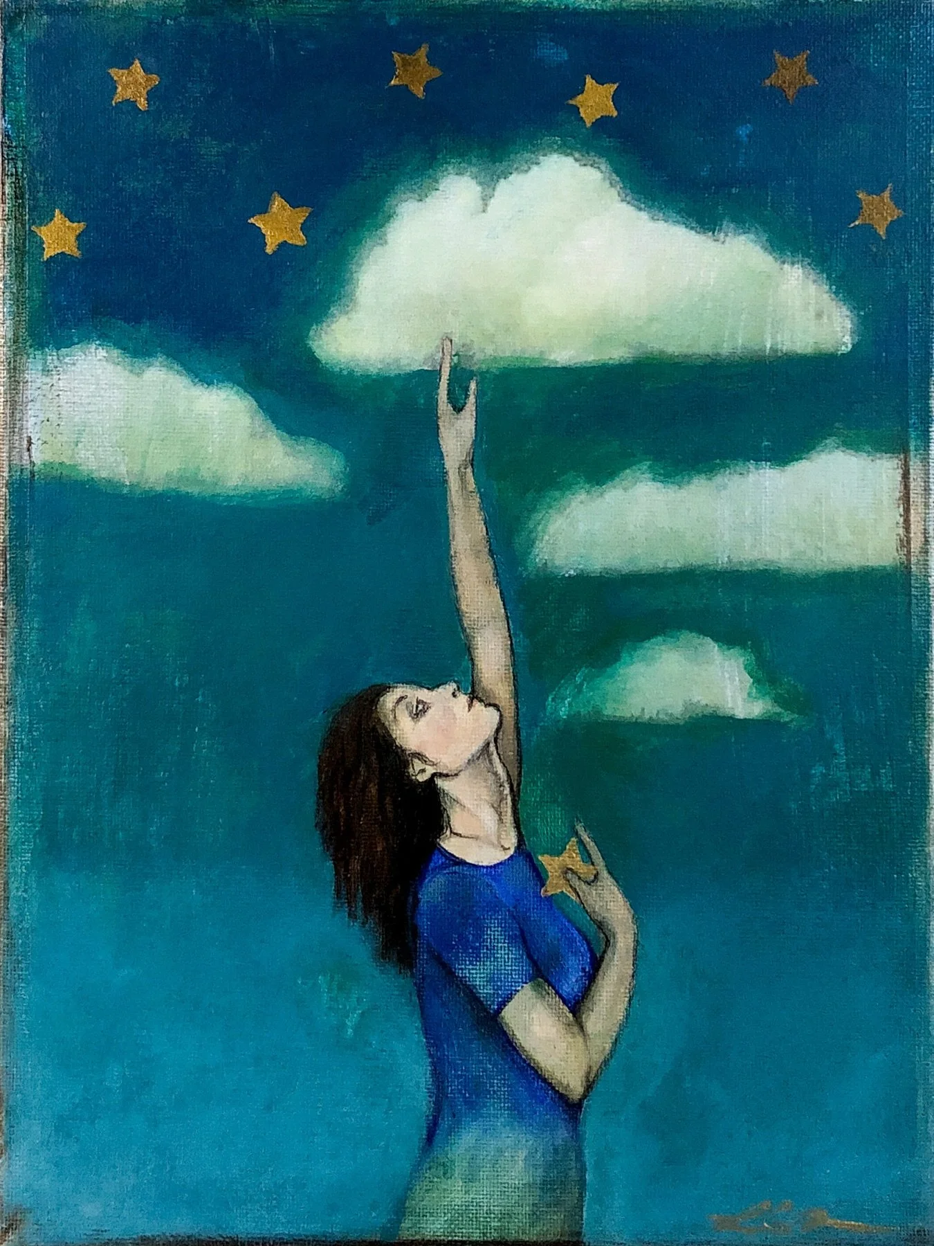 Keep Trying - Acrylic on A4 Canvas SOLD - Prints Available