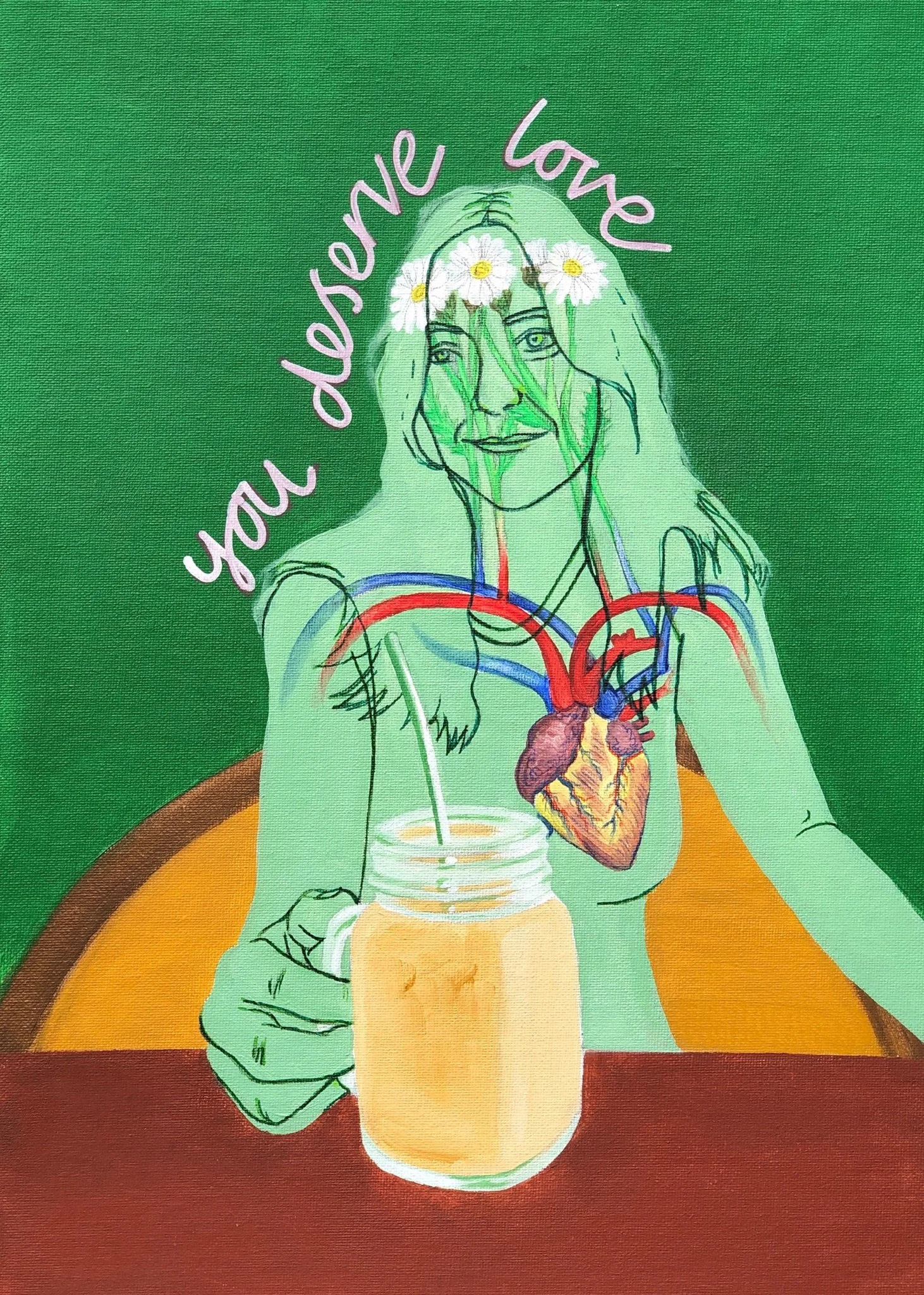 You Deserve Love - Acrylic on A3 Canvas Board - POA/Prints Available
