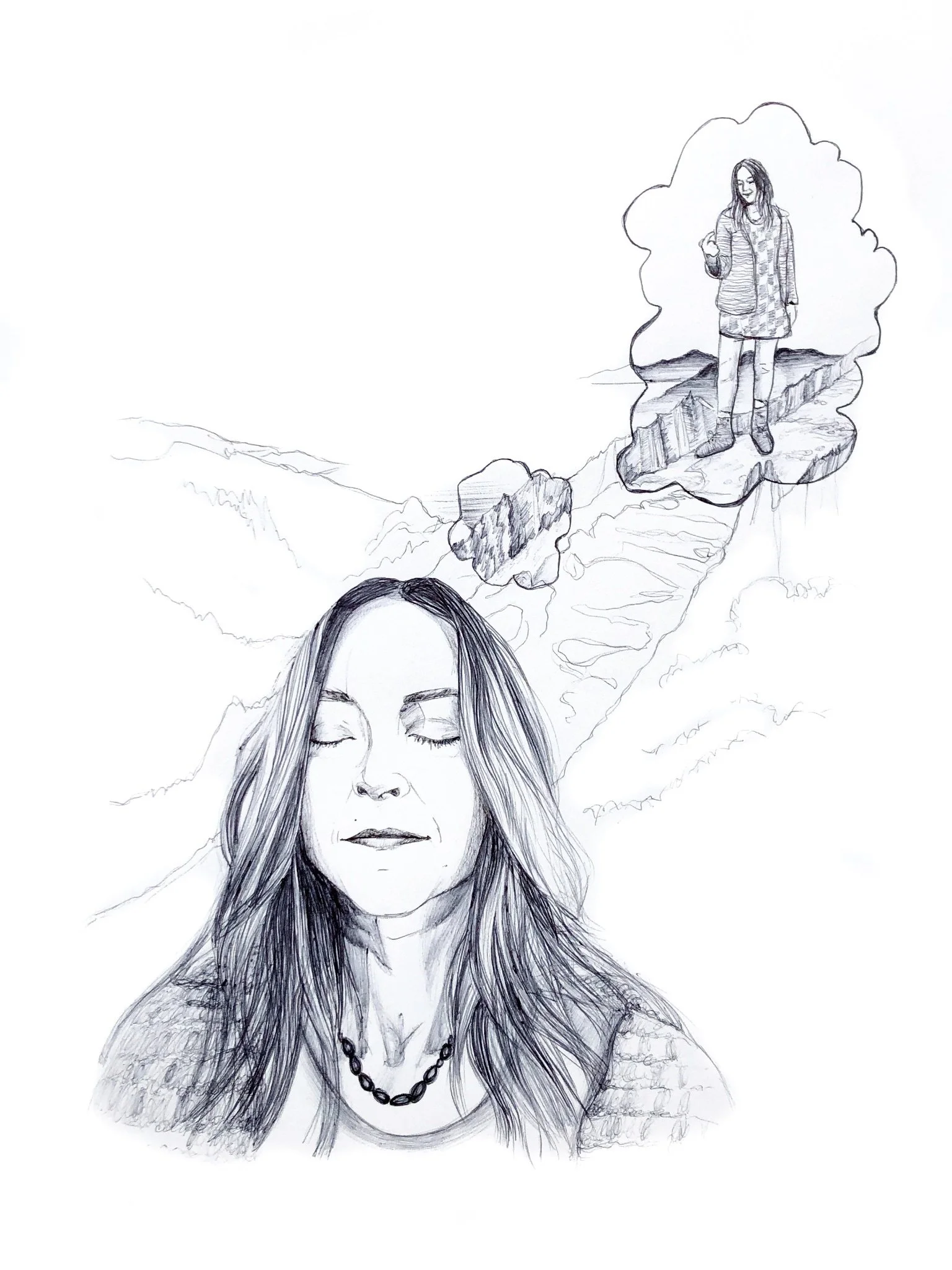Self Acceptance -  Biro on A3 Paper - POA/Prints Available
