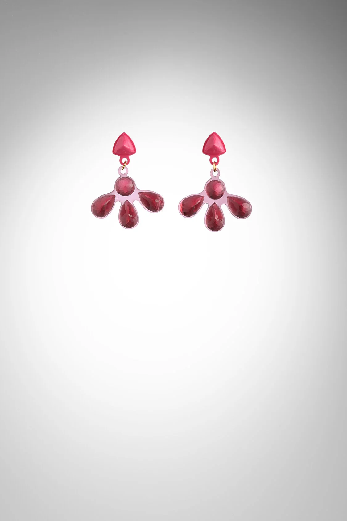 Long Stones Combo Earrings - Pink