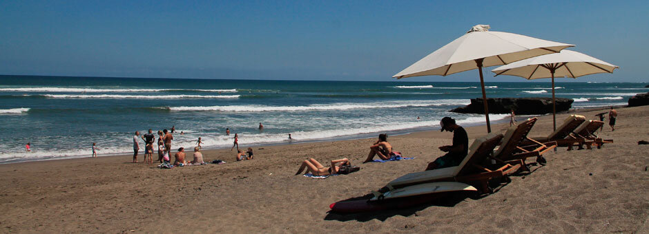 Balu Bolong beach and surf area on an average day