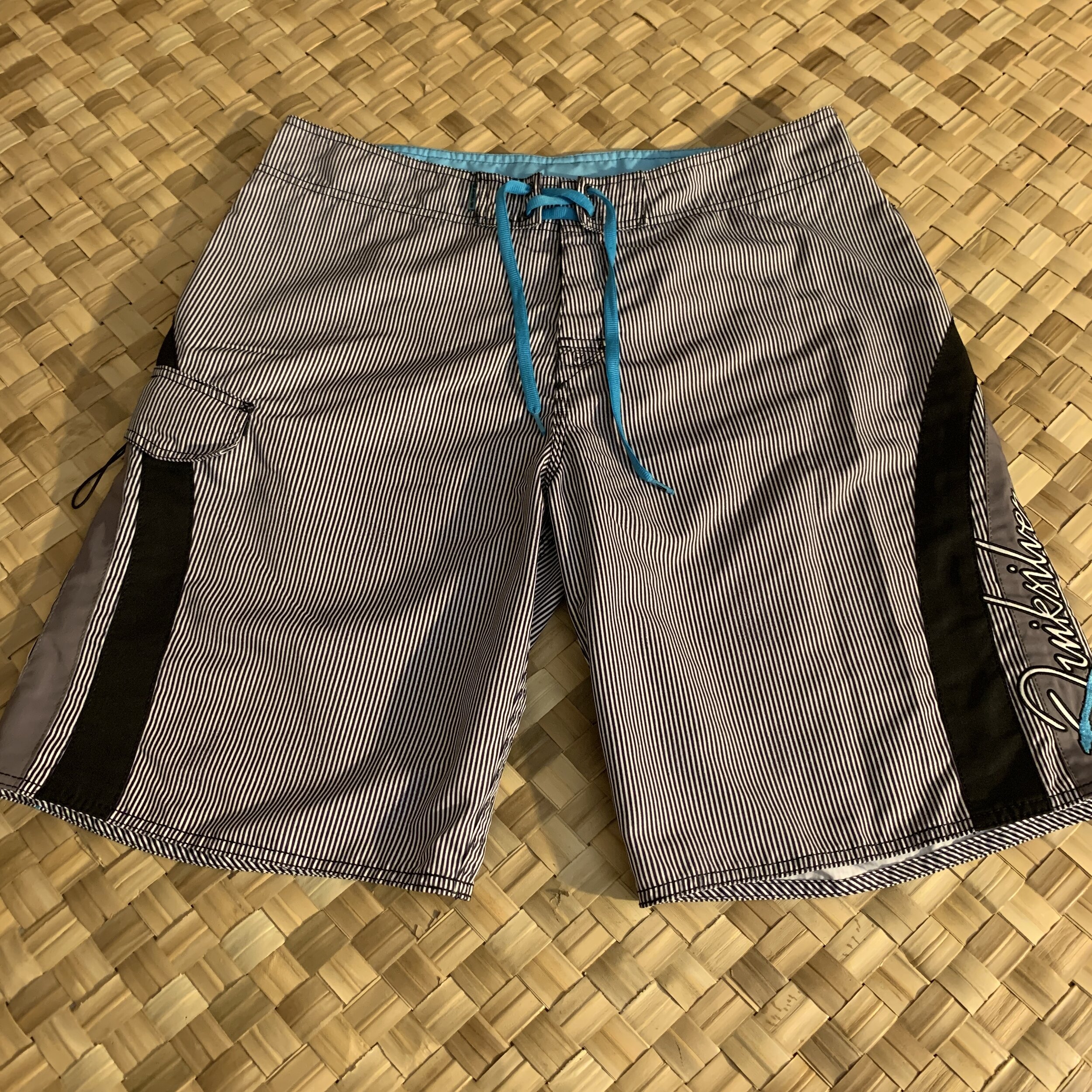 Quiksilver QUIKSILVER Striped Grey Swimwear Swimming Trunks Shorts Size 38 XXL 2XL 