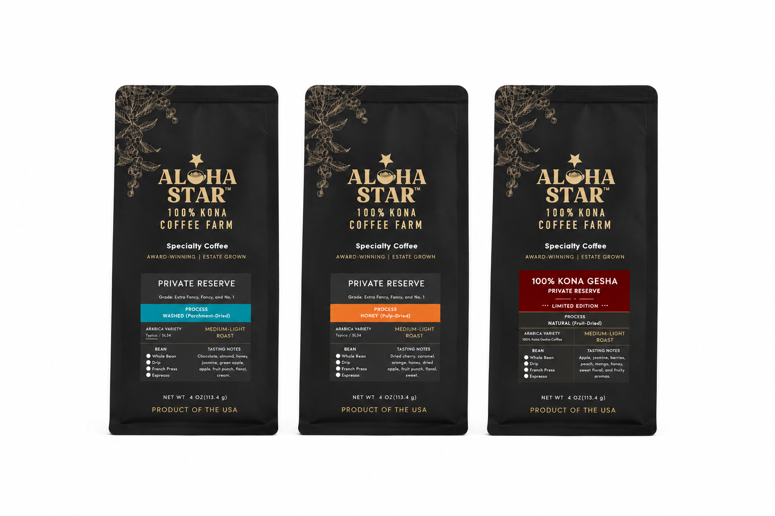 100% Kona Coffee Samplers & Corporate Gifts