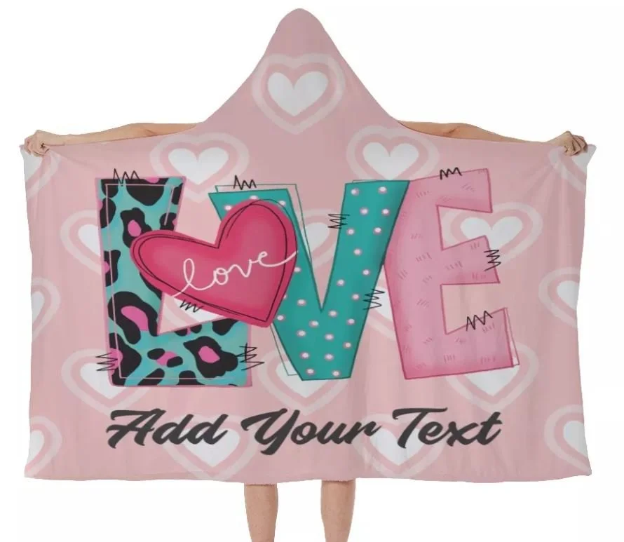 LOVE hooded blanket