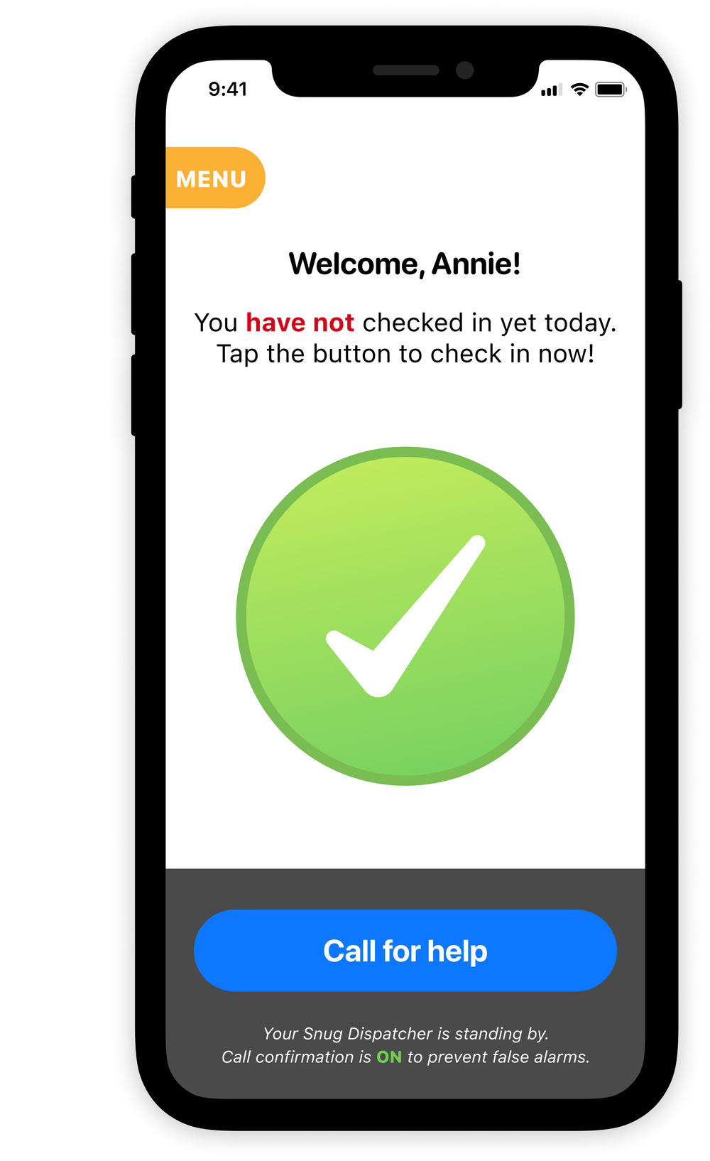 Snug Safety Free Daily Check in service for seniors living alone