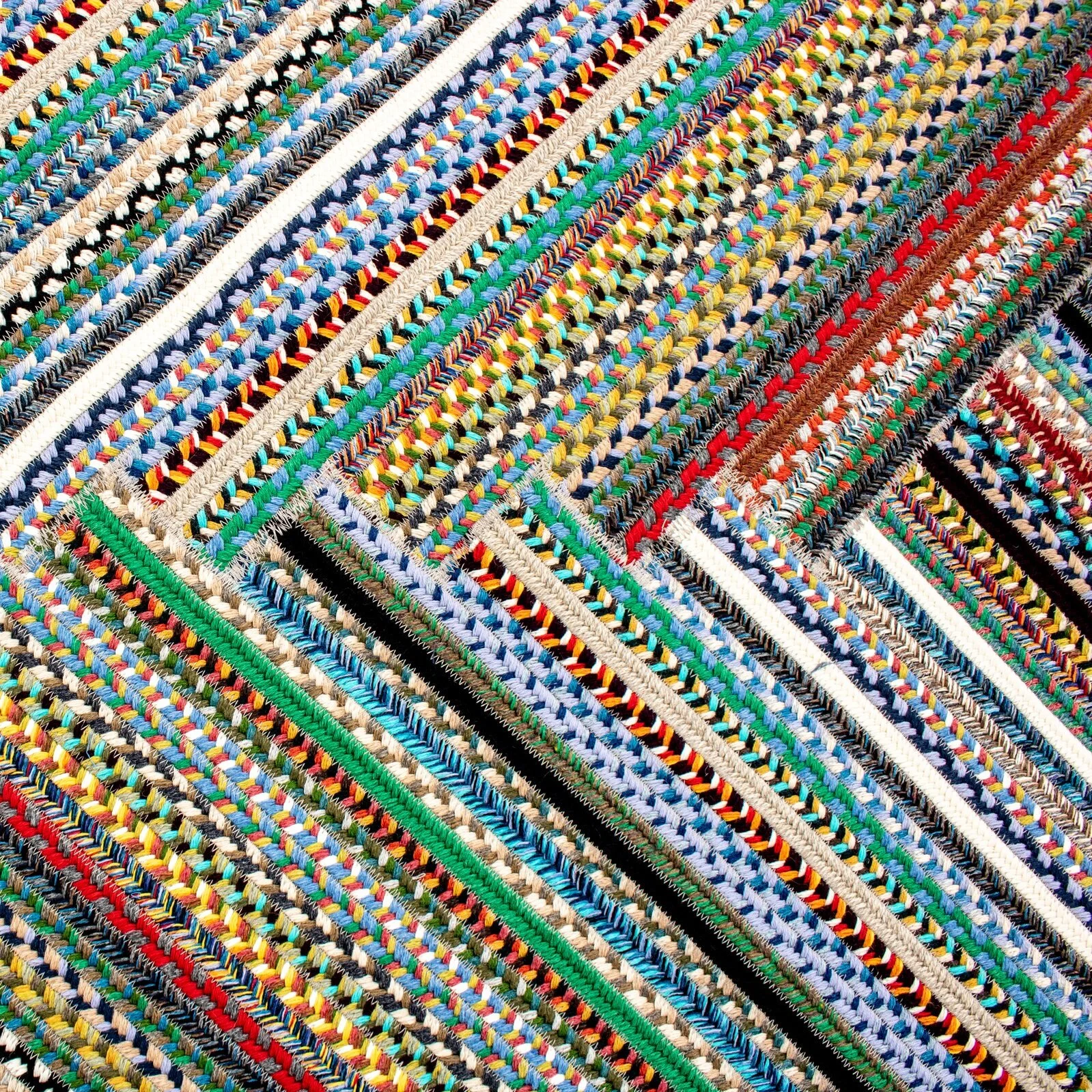 Braided Wool Rug-Right Turn 8' X 9'11"