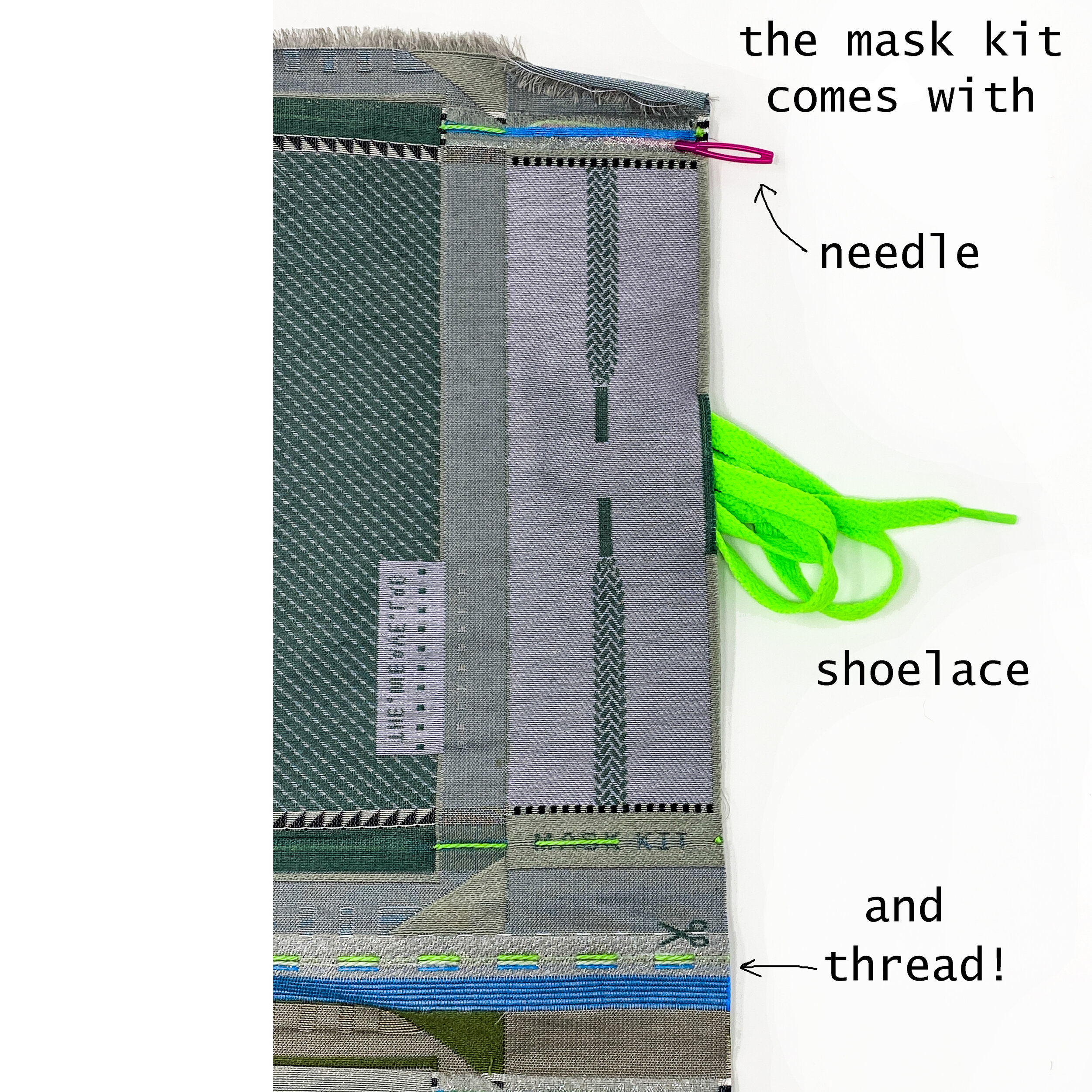 the weave lab mask kit comes with needle shoelace thread.jpg