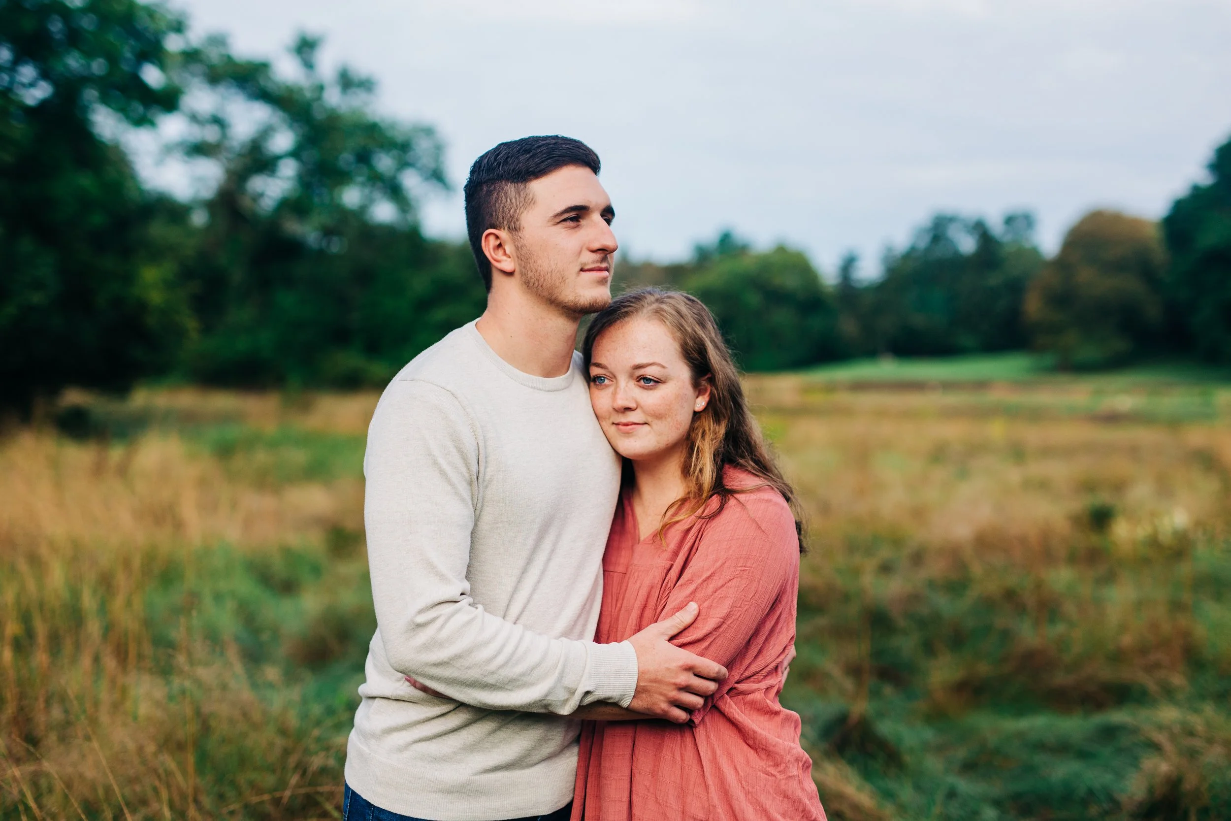 couple portrait in a field at Trexler Memorial Park