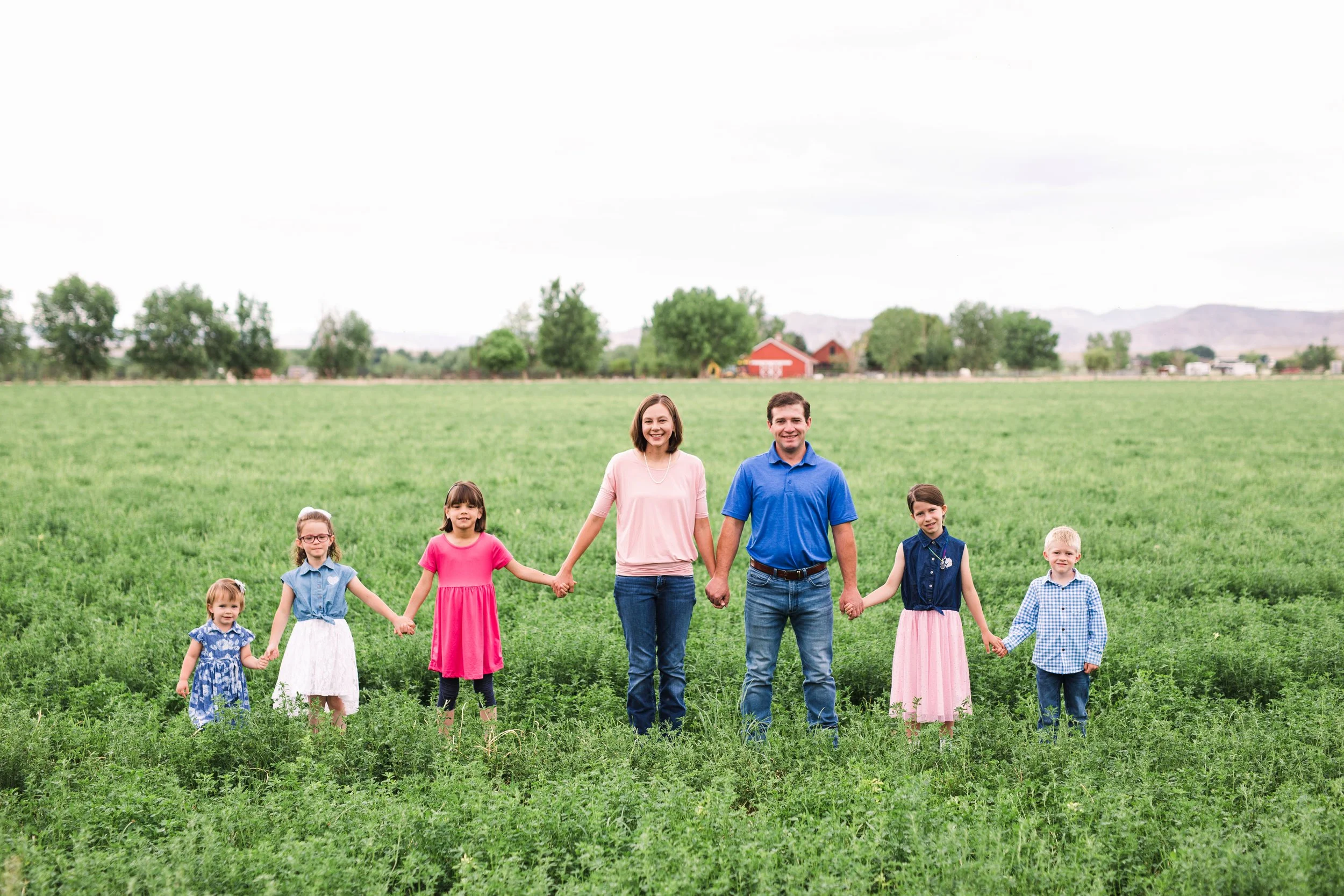Family portrait on a farm