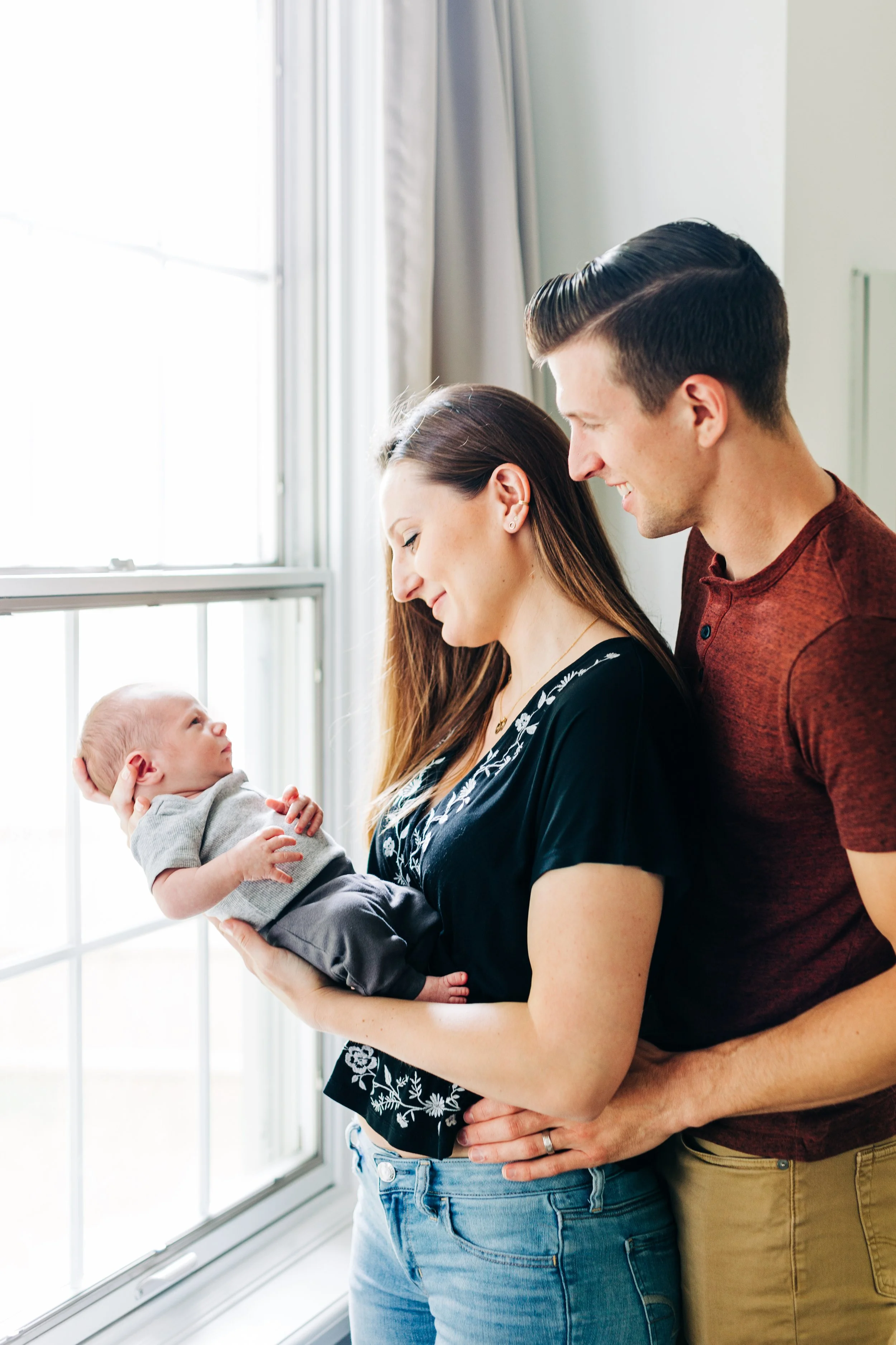 family newborn portrait at home in allentown