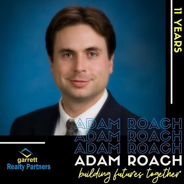 Happy Anniversary to GRP agent, Adam Roach! Adam joined our company 11 years ago as a field rep to @greggarrettdirect, soon after he was bit by the real estate bug and transitioned  to a full-time sales agent. He has won multiple Outstanding Salesman