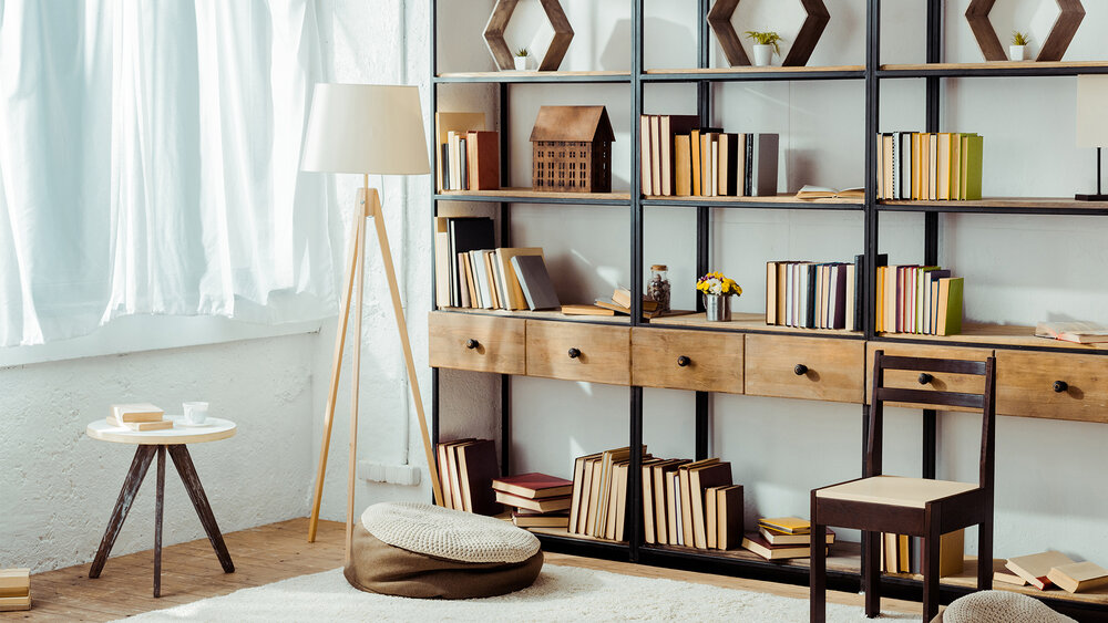 photo Home Library Background For Zoom virtual meeting garrett realty partners