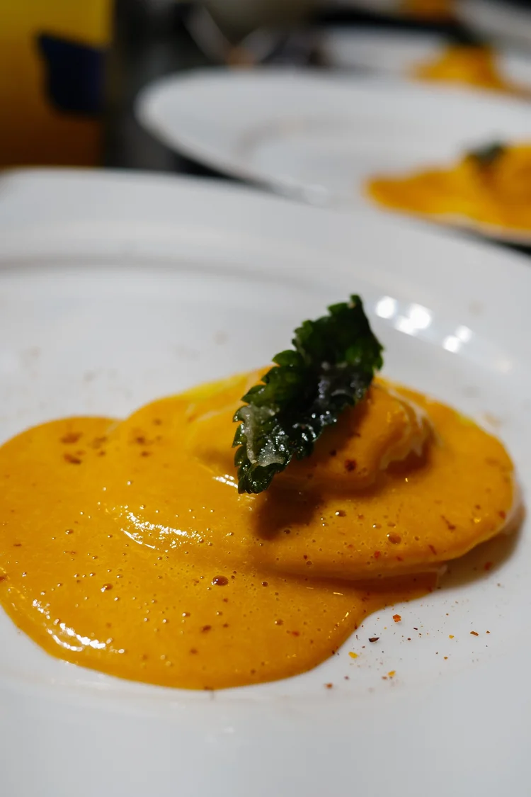 Handmade lobster ravioli