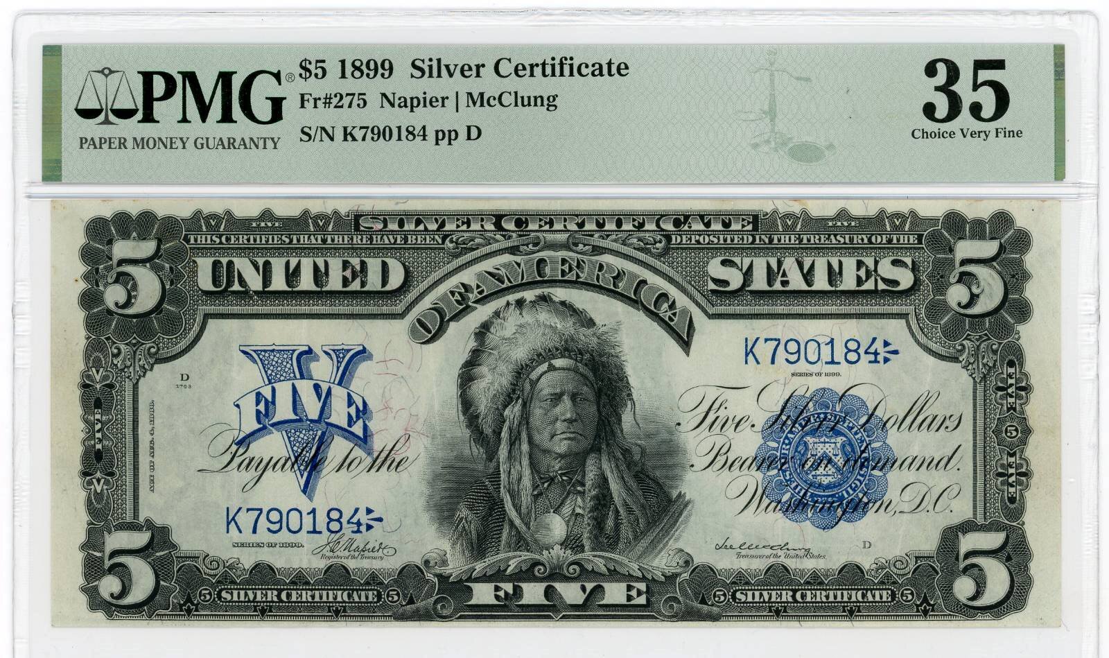 Featured item from our U.S. Graded Currency Sale! 

US Fr 275 1899 Blue Silver Certificate PMG 35

Auction ends: Monday, December 4th at 6:52pm EST

Visit the 'Current Sales' link in our profile to view the catalogue and bid!