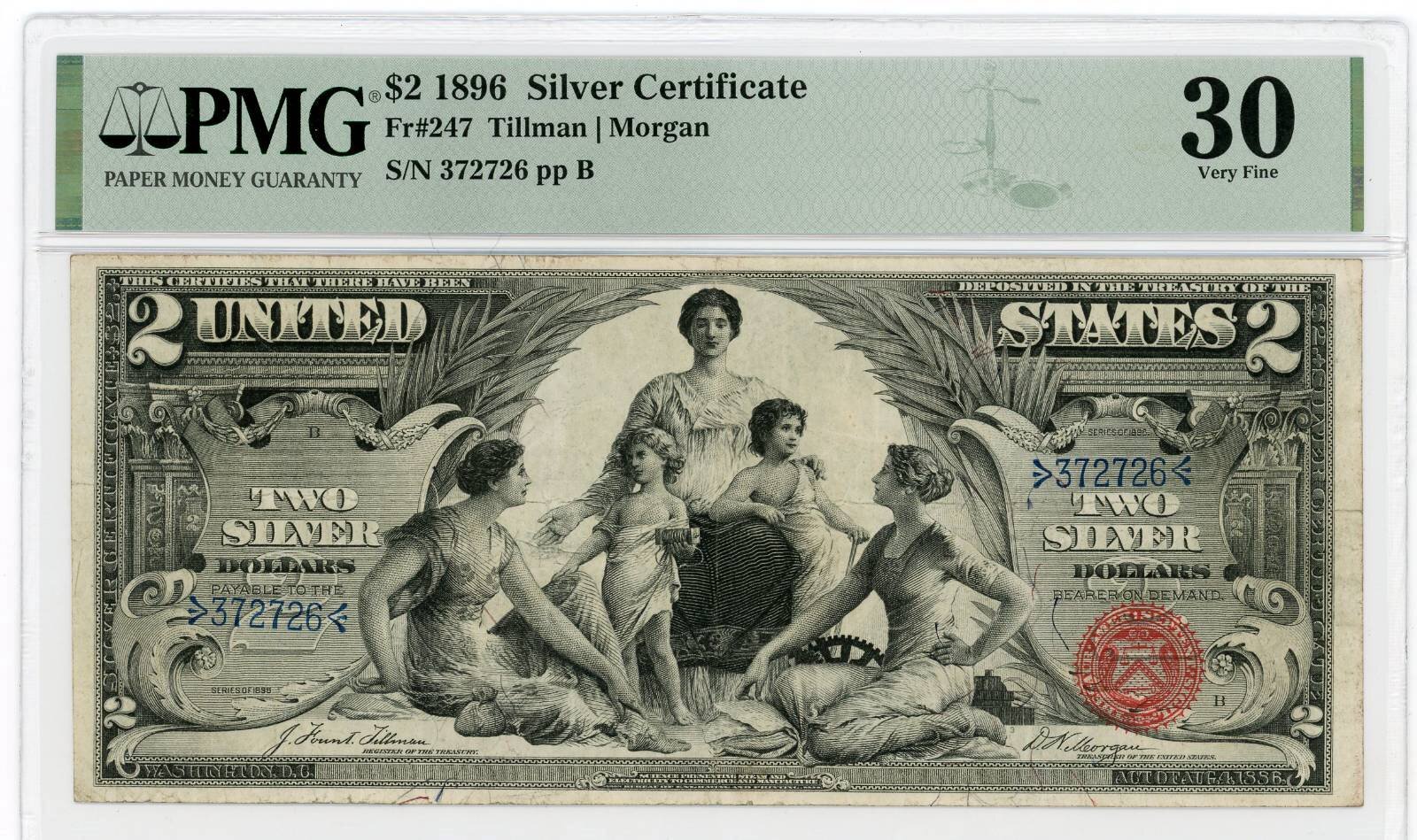 Featured item from our U.S. Graded Currency Sale! 

US Fr 247 1896 $2 Small Red Silver Certificate PMG 30

Auction ends: Monday, December 4th at 7:07pm EST

Visit the &quot;Current Sales&quot; link in our profile to view the catalogue and bid.