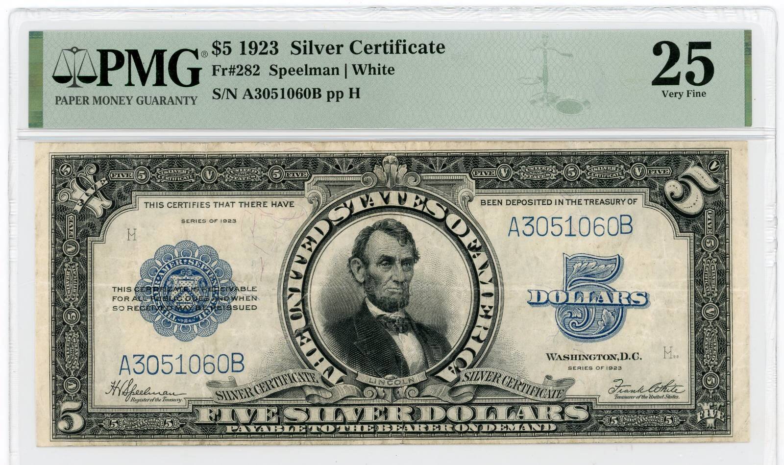 Featured item from the U.S. Graded Currency Sale!

US 282 1923 $5 Blue Speelman White Silver Cert PMG 25

Auction ends: TOMORROW - Monday, December 4th at 6:55pm EST

Visit the &quot;Current Sales&quot; link in our profile to view the catalogue and b