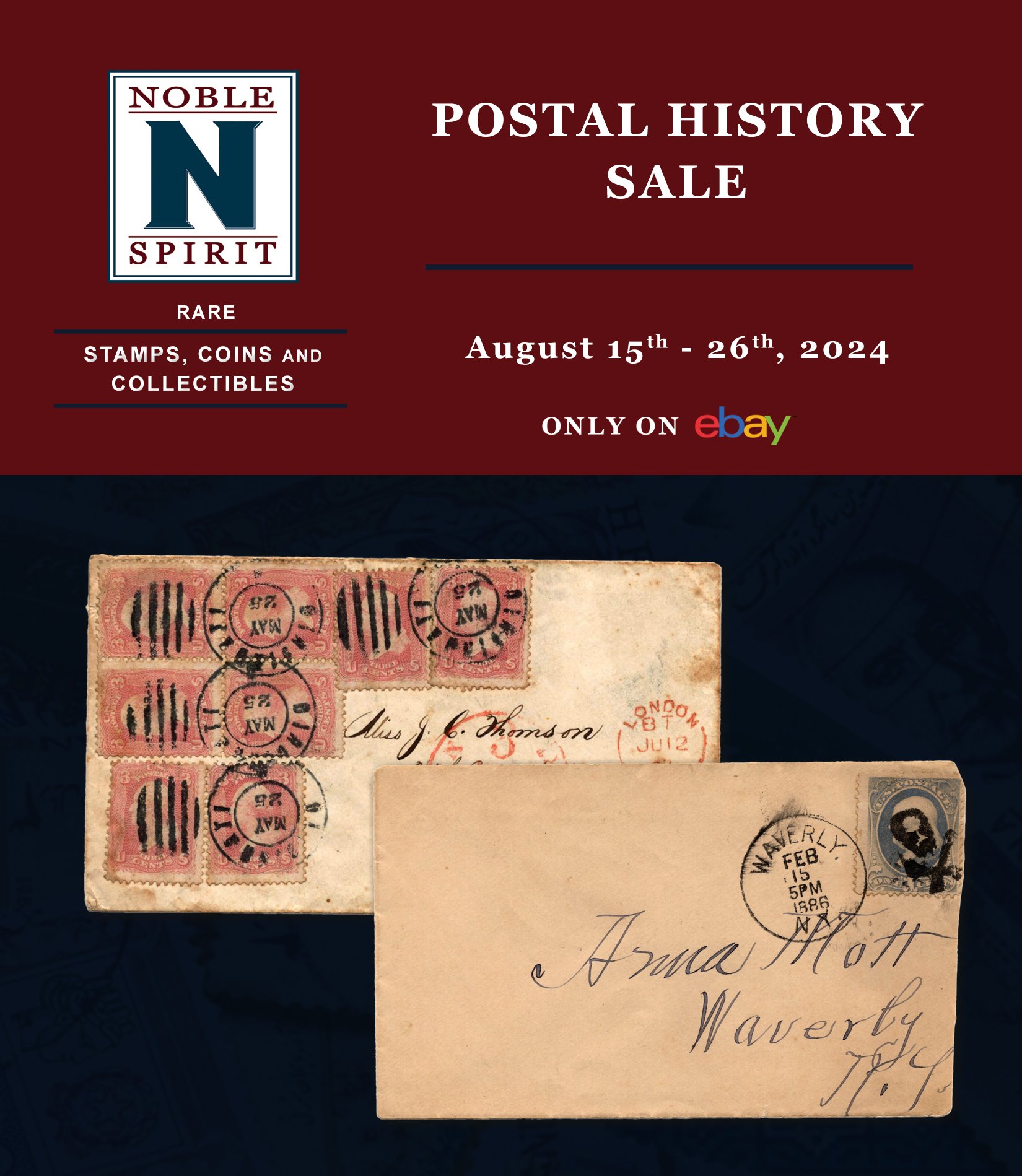 Our new postal history catalogue sale is live! Don't miss it!

View the catalogue and bid: 
https://app.usemeridian.com/catalogs/catalog/55