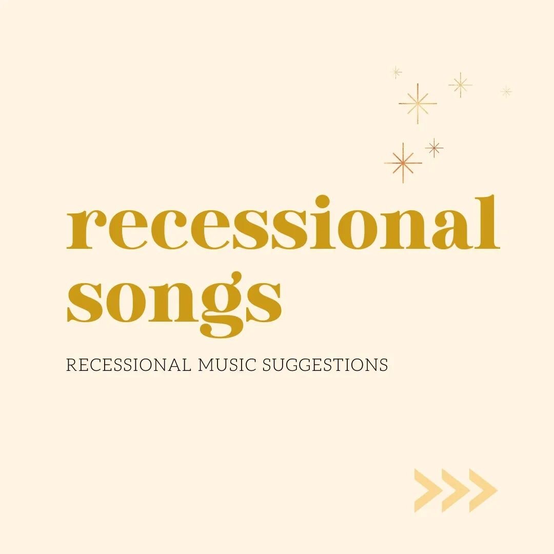 Let's talk about recessional music! 💐🎶 Swipe to check out some of our favorite suggestions.

You're officially married and it's time to walk down the aisle as newlyweds! It's perfectly acceptable to choose a song that's more upbeat and lively to he