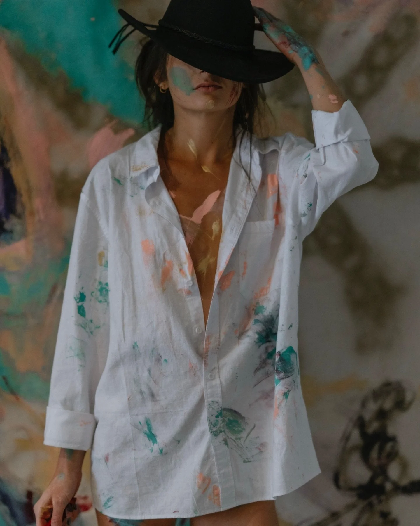 She painted. The rain watched. I just pressed the shutter.