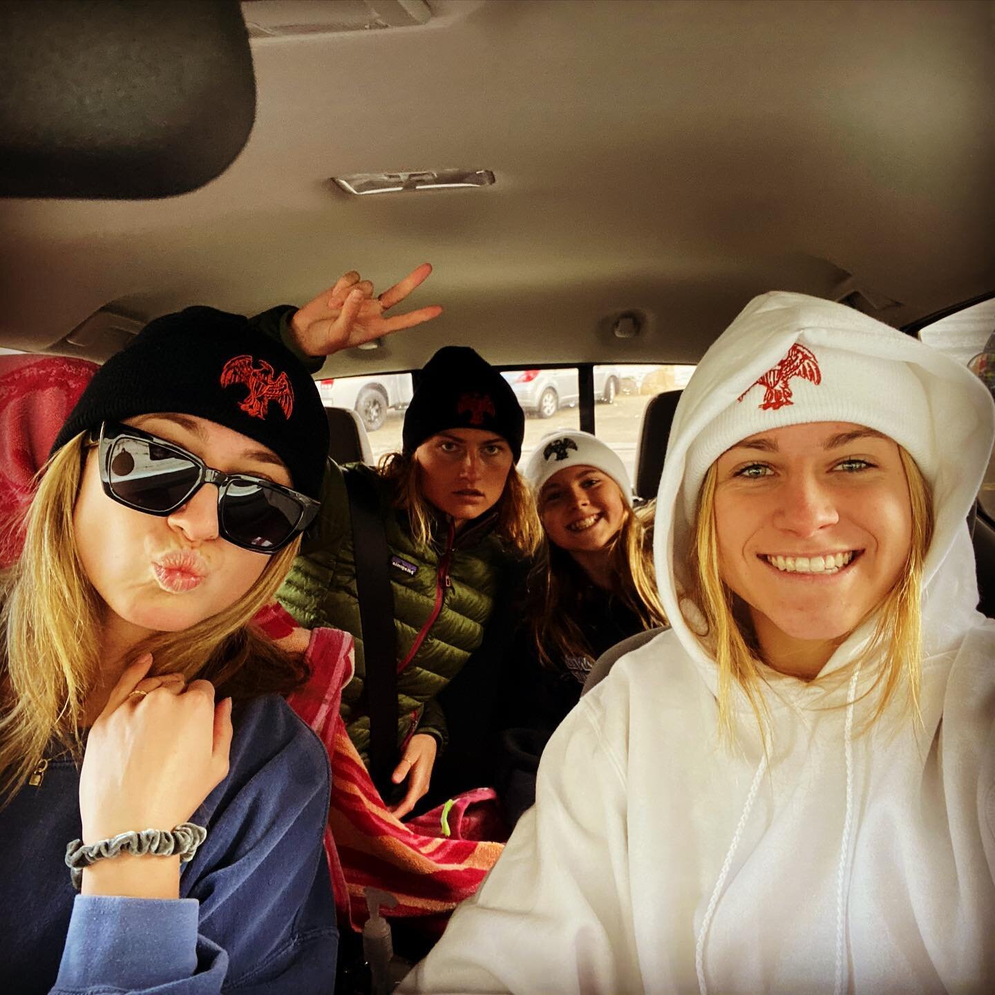 Our favorite salty crew keeping their noggins toasty while repping the new American Pizza Mfg. beanies!  Available in black &amp; white with Hamilton or APM monogram logos. Get one before they&rsquo;re gone! #girlswhosurf #behomefordinner #qualityfoo