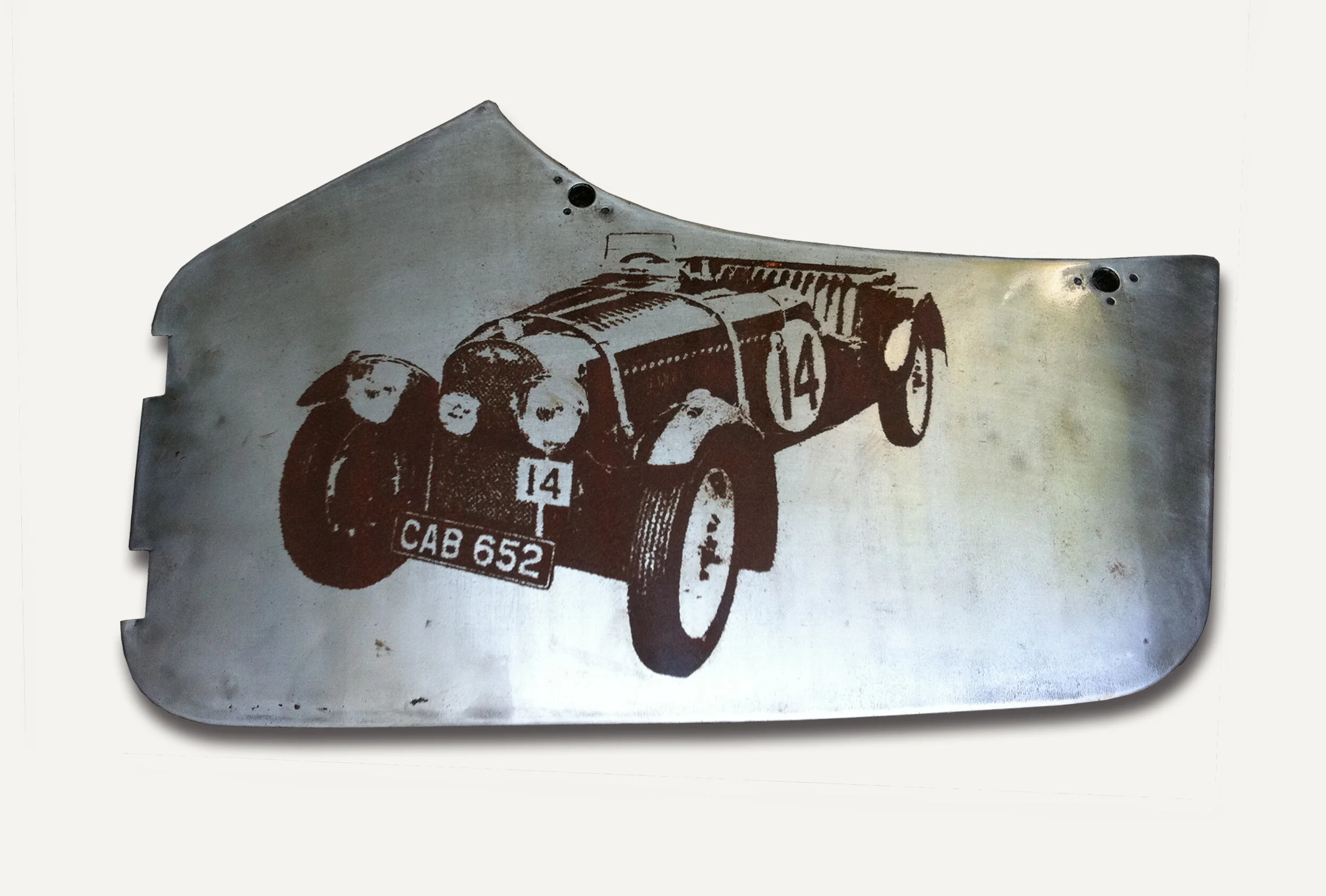 Morgan on  a Morgan car door