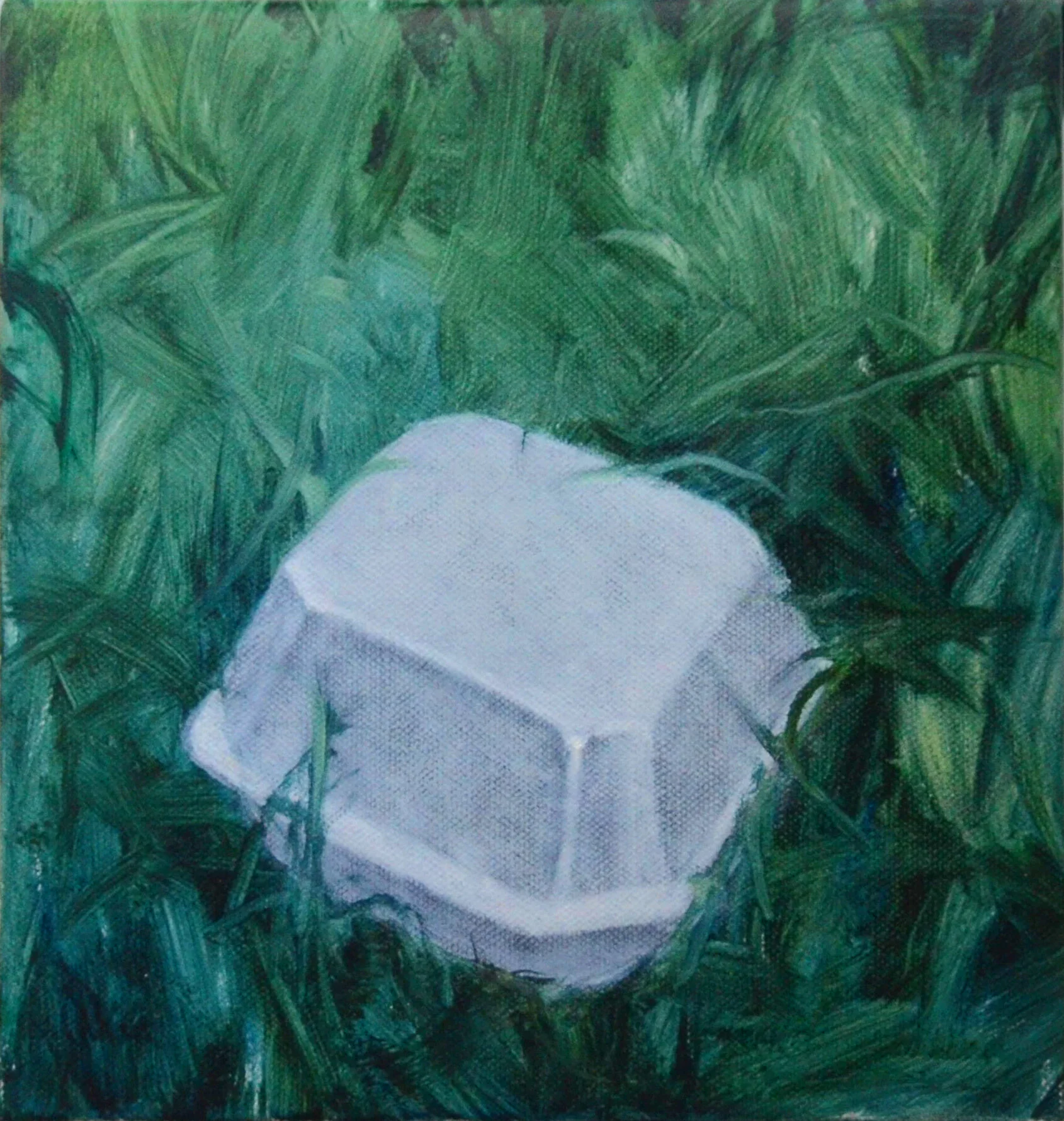 To Go Box, oil on linen, 8.5 x 8 inches, 2017