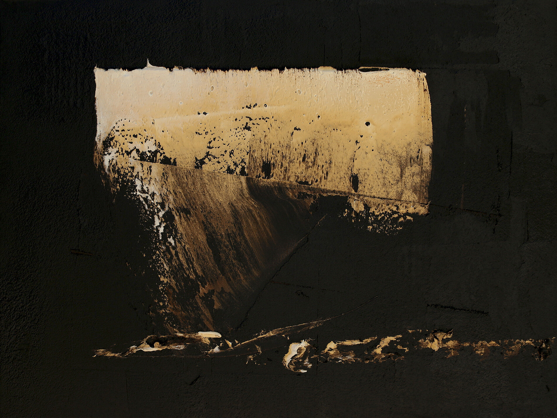Richard Nocera - Wholeness Everywhere , Oil and tar on canvas, 36 x 48 inches