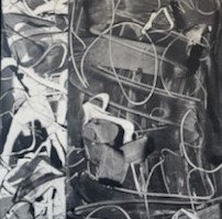 Thrane, 24” x 24”, encaustic monotype on panel