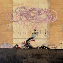 Faust, Span of Time #27 18” x 18”, mixed media, on panel