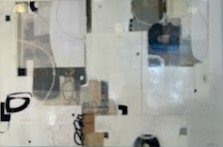 Colter Weather Report, 24”x 36”, acrylic, mixed media, collage on panel