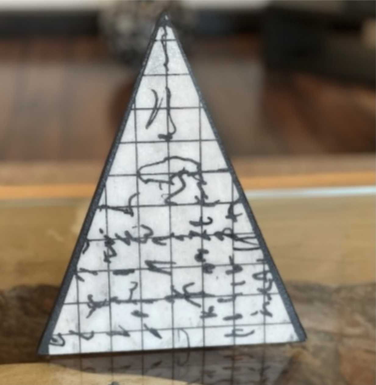 “Chimp Writing” 10”x10”x8” Marble & Graphite